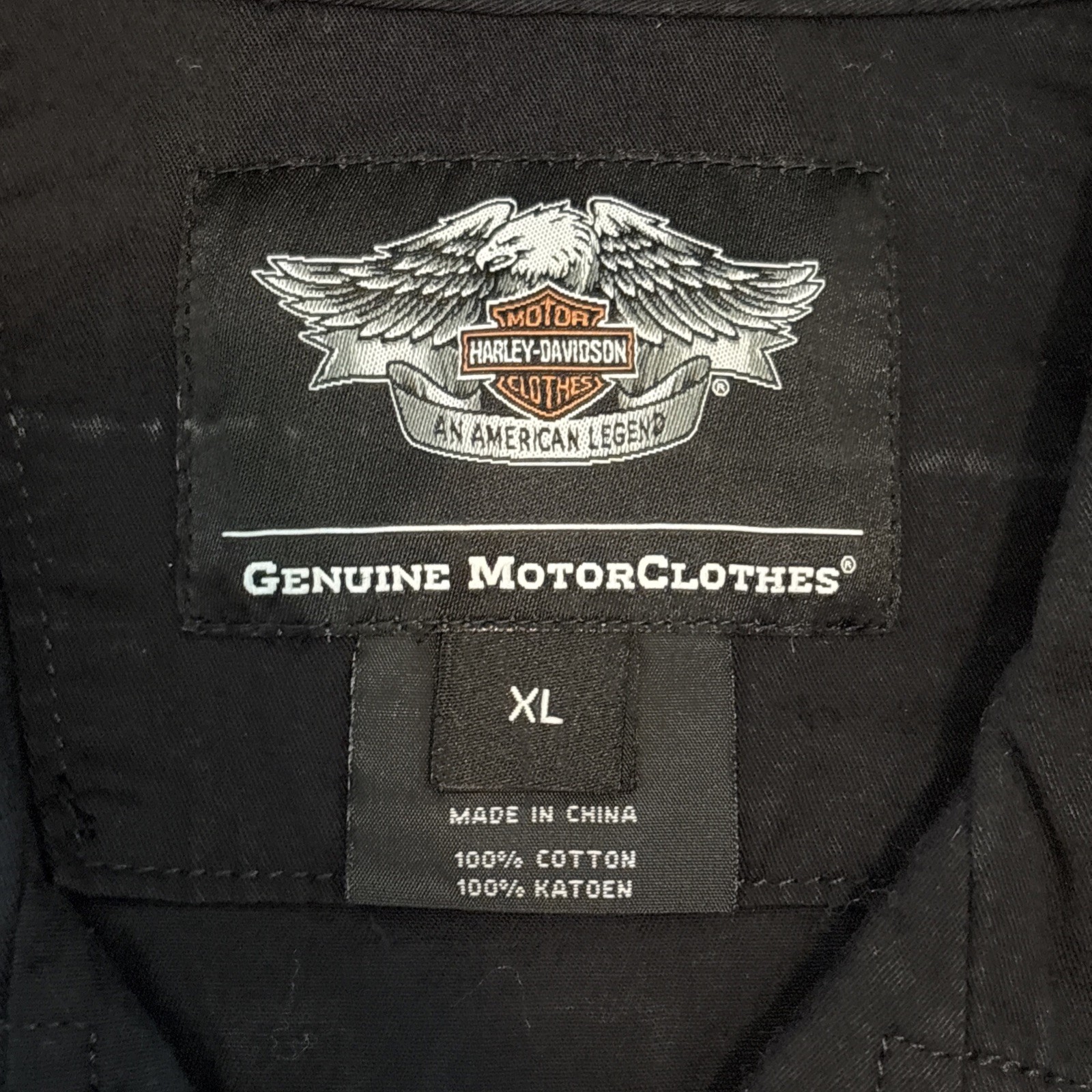 Harley Davidson Genuine Motorclothes Men’s Black Button-Up Service Shirt – XL