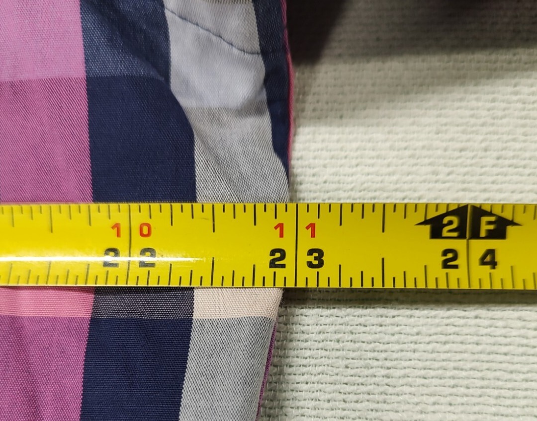 Vedoneire Flip Cuff button down L Men purple pink plaid long sleeve shirt