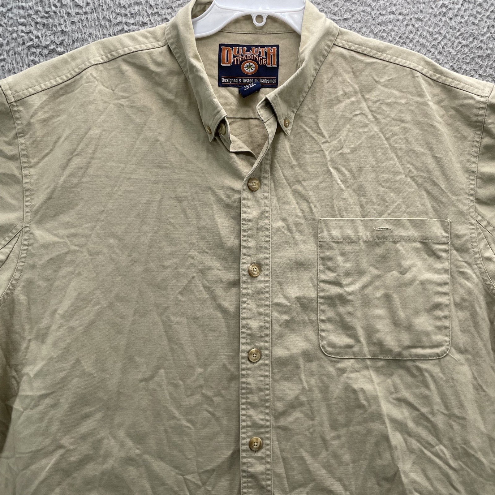 Duluth Safari Shirt Men XXL Beige Canvas Hiking Camping Hunting Gorpcore Utility