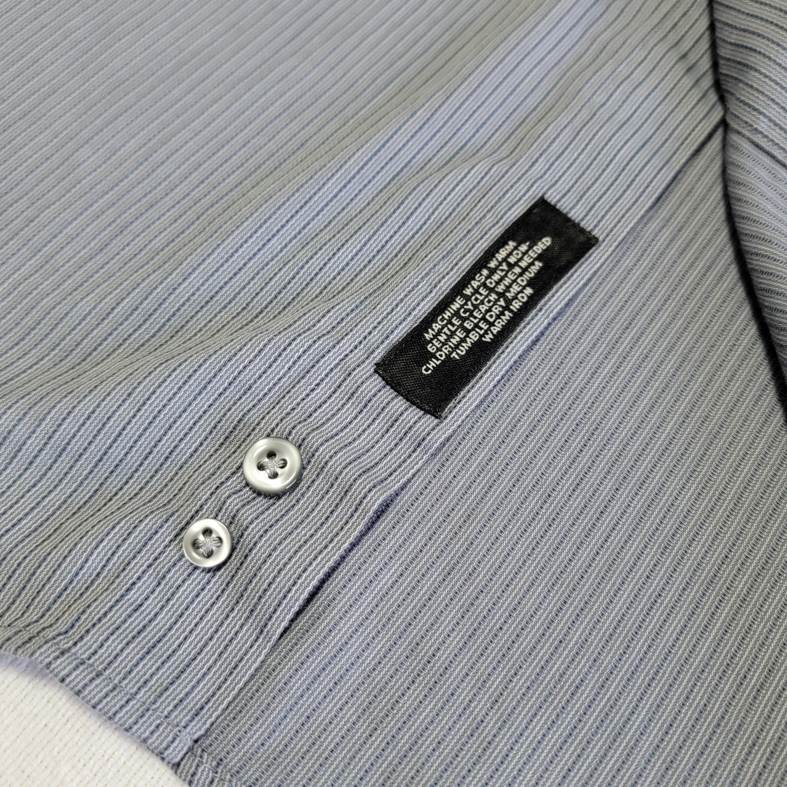 Murano Long-Sleeve Button-Down Men’s Shirt Striped Grey 18/36 Tall (Chest 52 in)