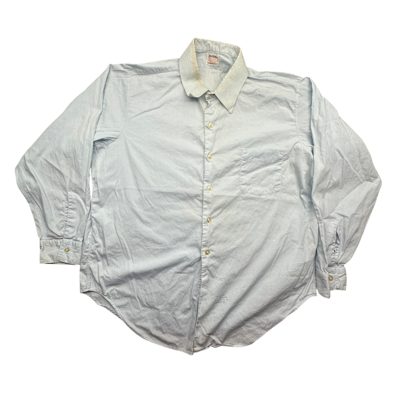 Vintage 70s Pilgrim Sears Roebuck & Co Combed Cotton Sanforized Button Shirt XL