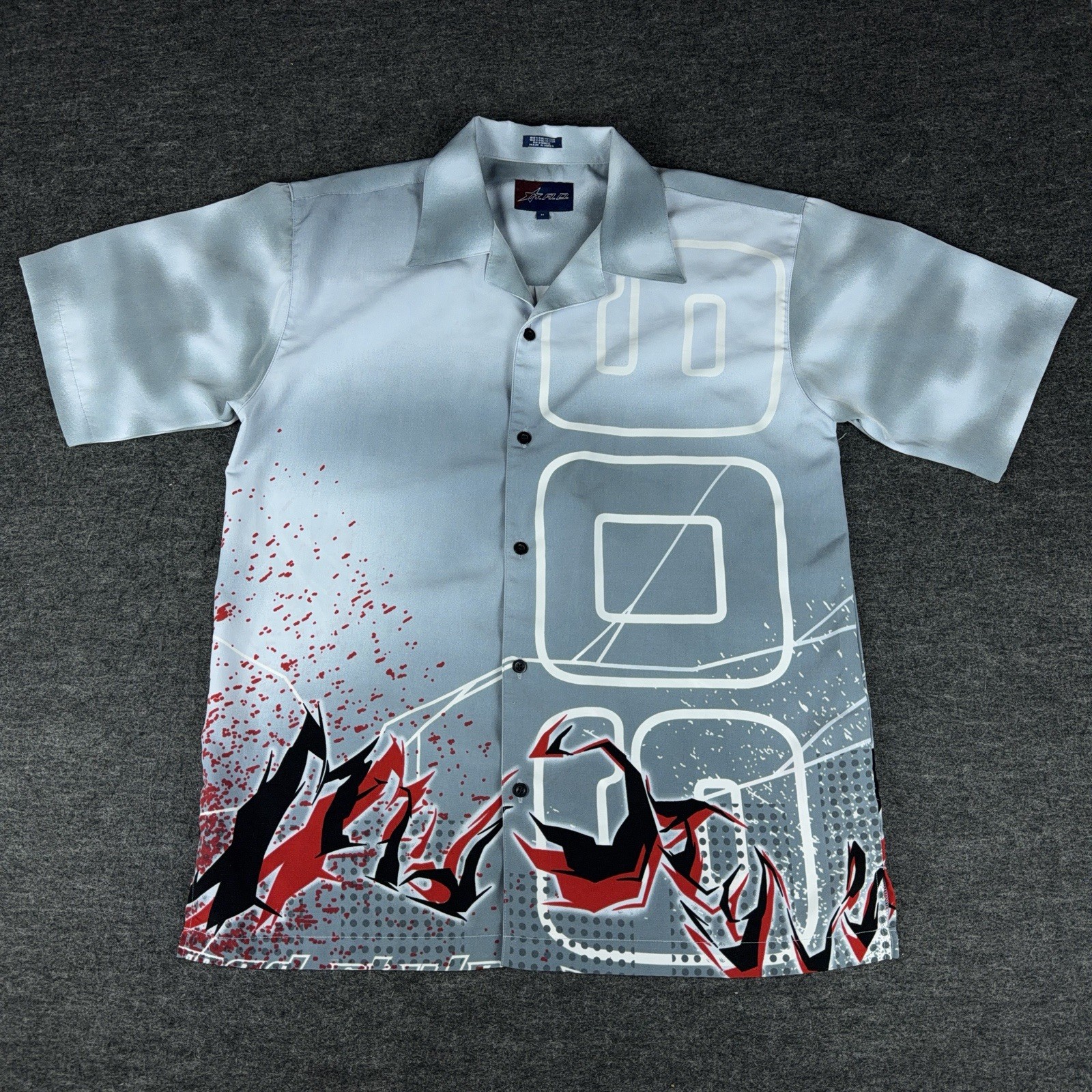 Vintage Kad Clothing Shirt Mens Large Gray Grunge Hip Hop Japanese Button Up 00s