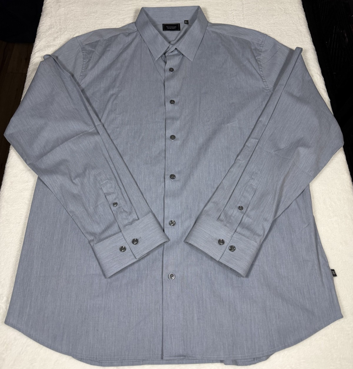 7 Diamonds Men’s Long Sleeve Button Down Shirt XXL / 2XL Gray Stretch Casual