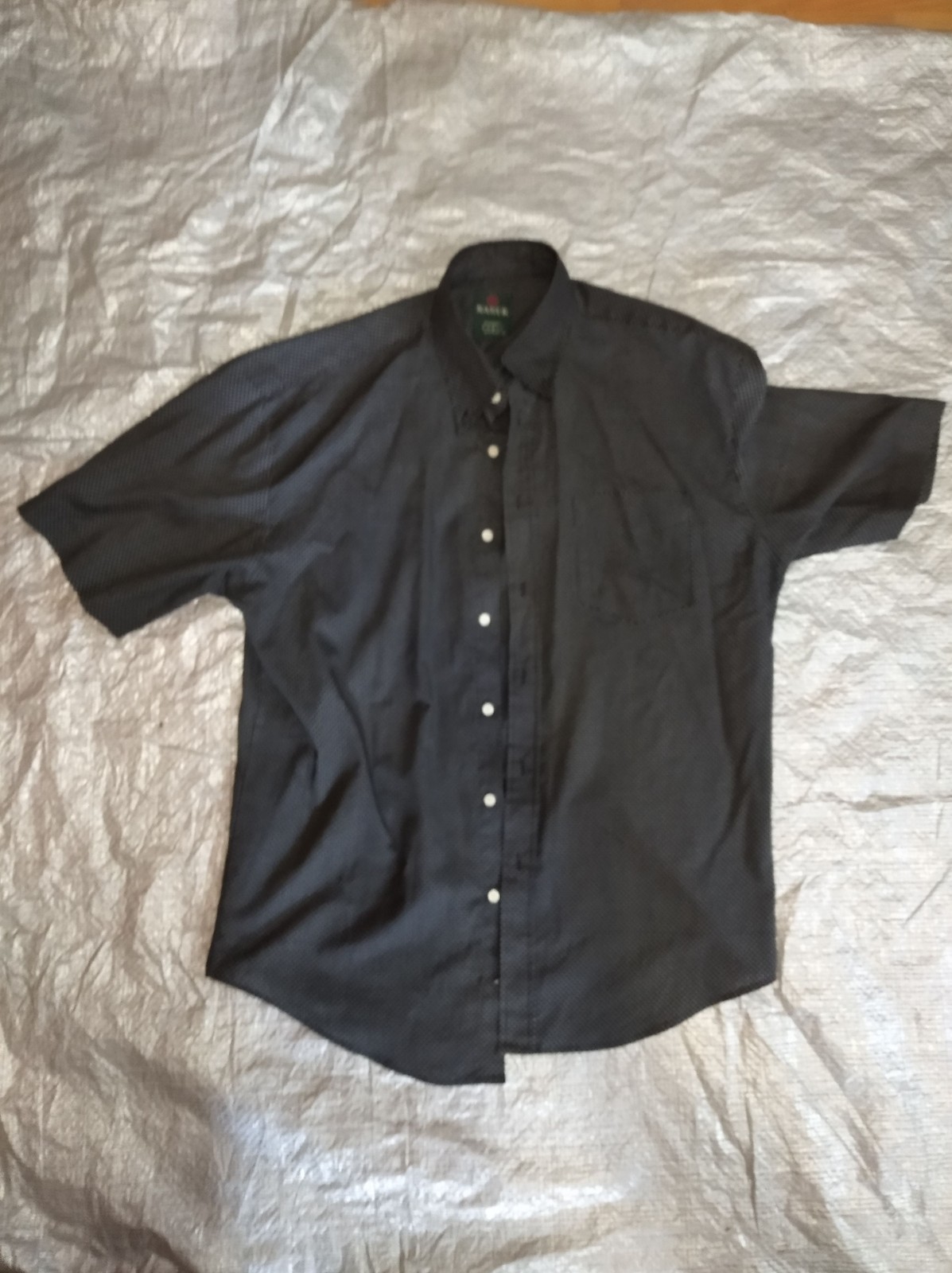 Button-Down Shirt Men’s Black Dotted Pattern