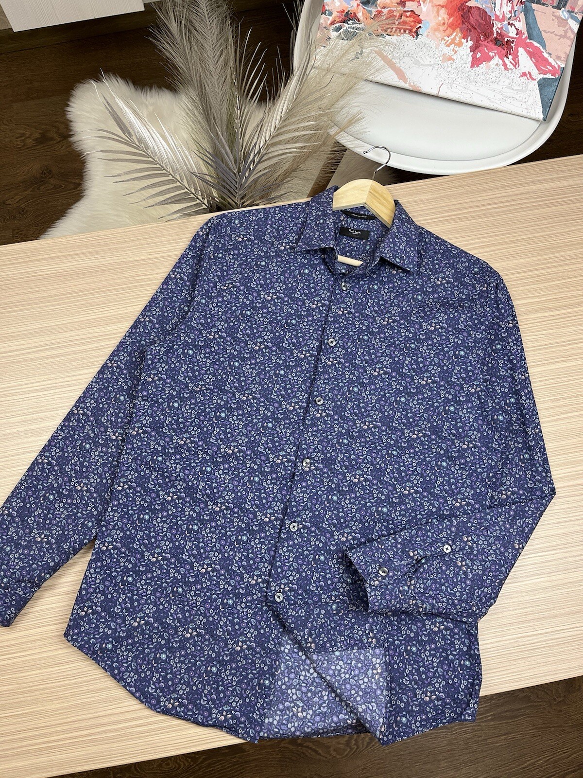 Paul Smith London The Byard Floral Shirt Made in Italy Mens 15.5 39 M Slim