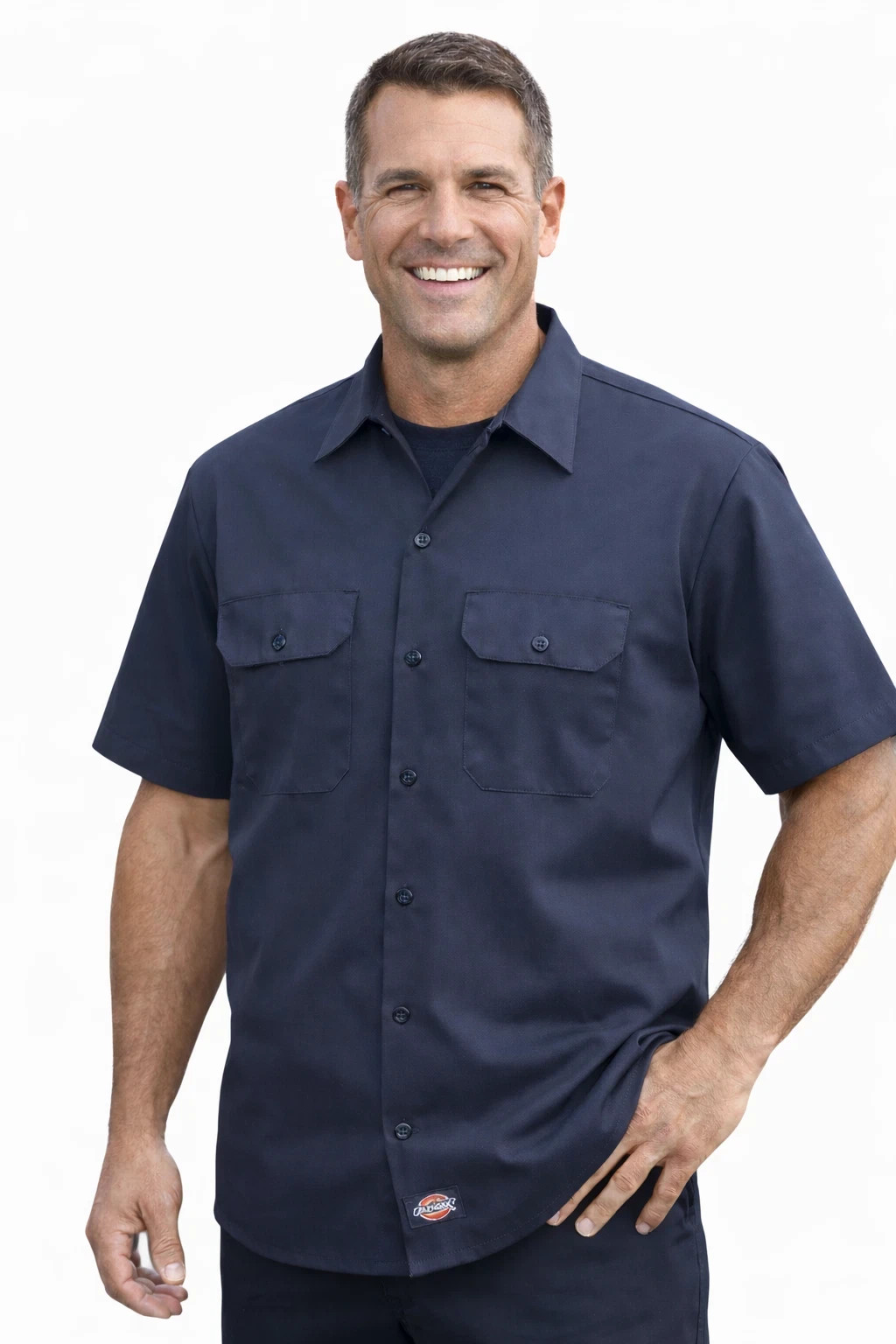 Dickies Men’s Short Sleeve Twill Work Shirt Dark Navy Original Fit Large Tall