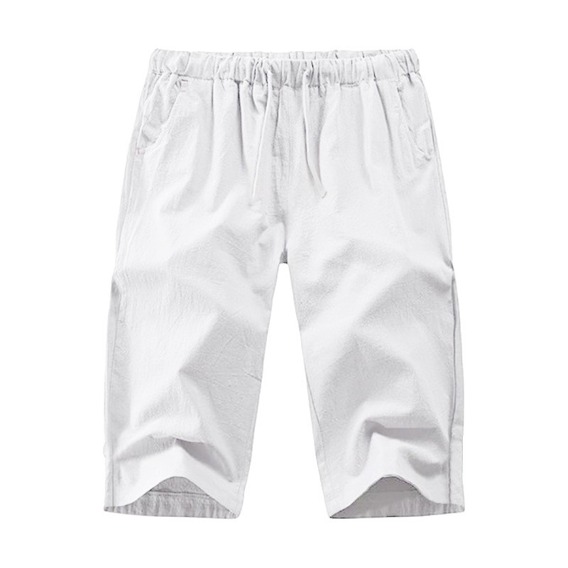 Summer Thin Loose Linen 7/8 Straight Pants For Men