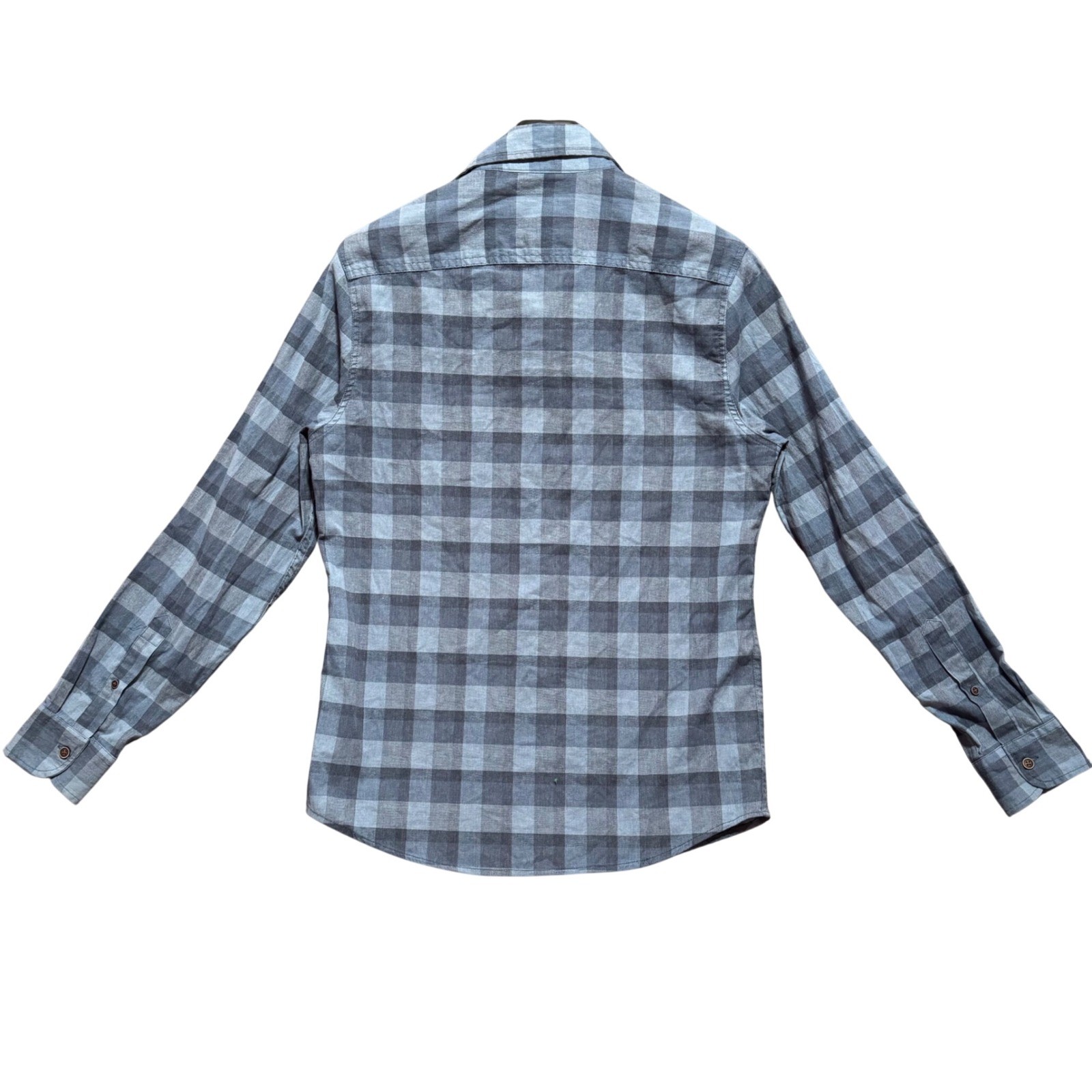 Lee Shirt Small Blue Plaid Stretch Button Regular Fit Utility Work Pockets