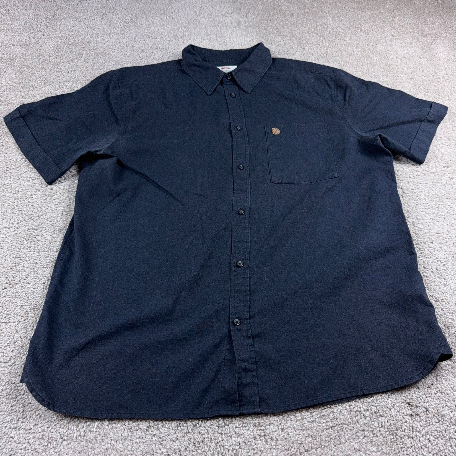 Fjallraven Shirt Mens Extra Large Black Ovik Travel Hiker Hike Hiking Outdoors