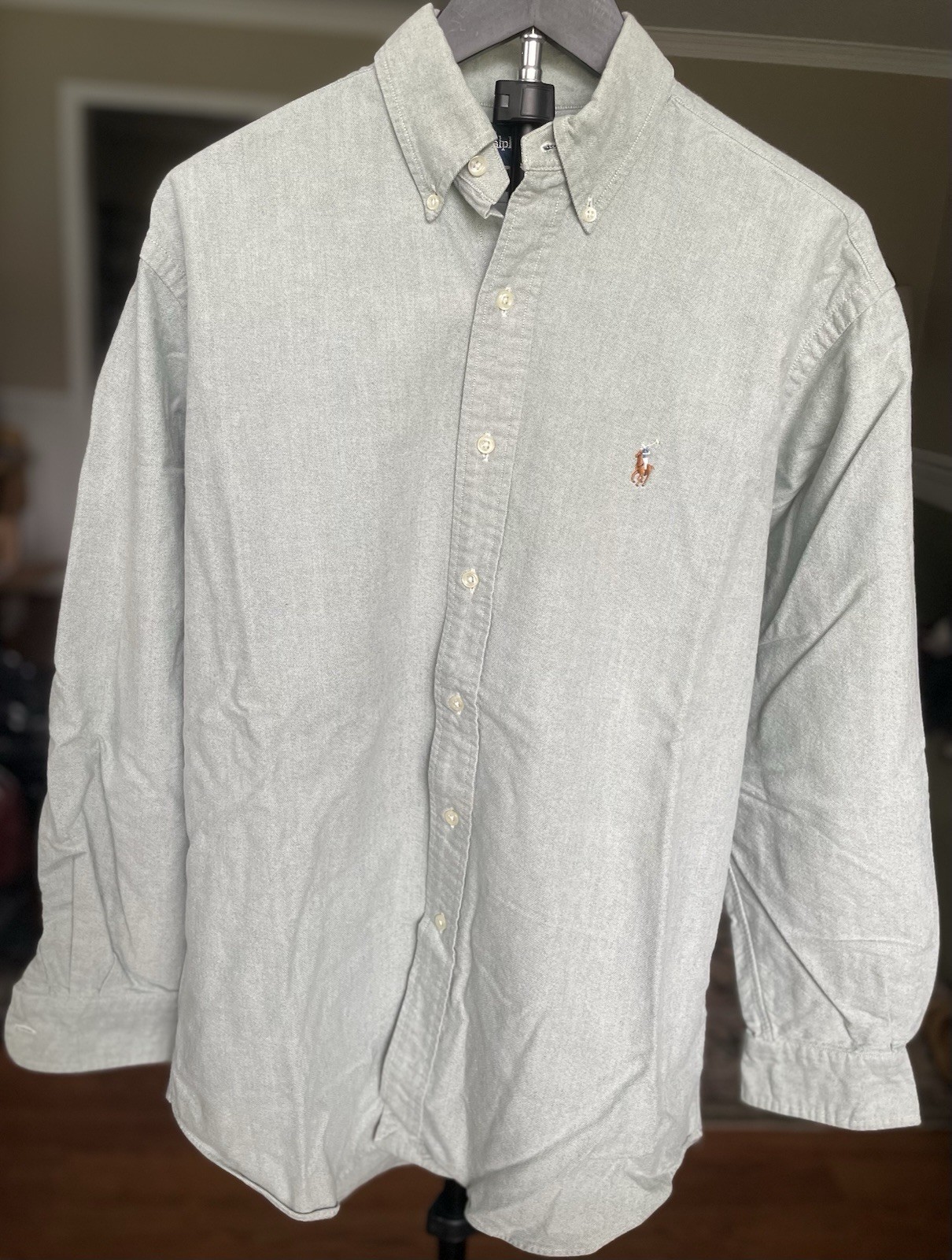 Polo Ralph Lauren Men’s S Blake Long Sleeve Button Down Green-Gray (Read)