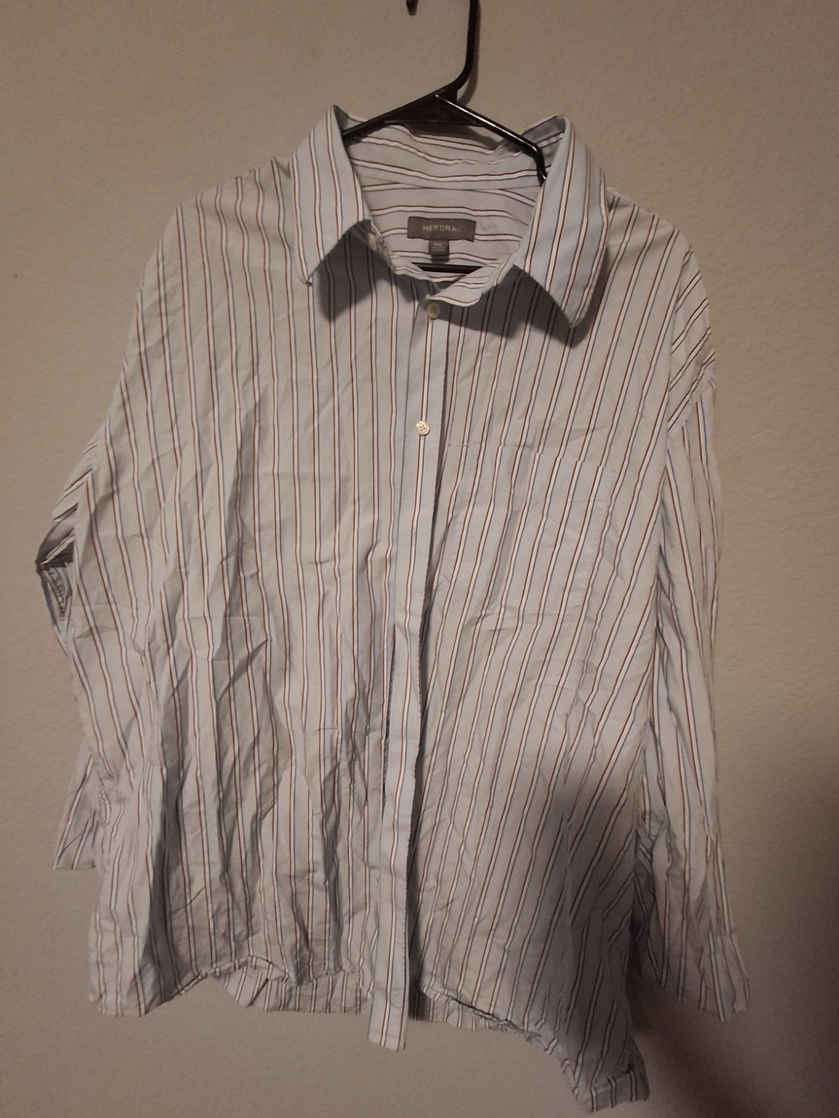Merona XXL Striped Men’s Long Sleeve Button Up Shirt