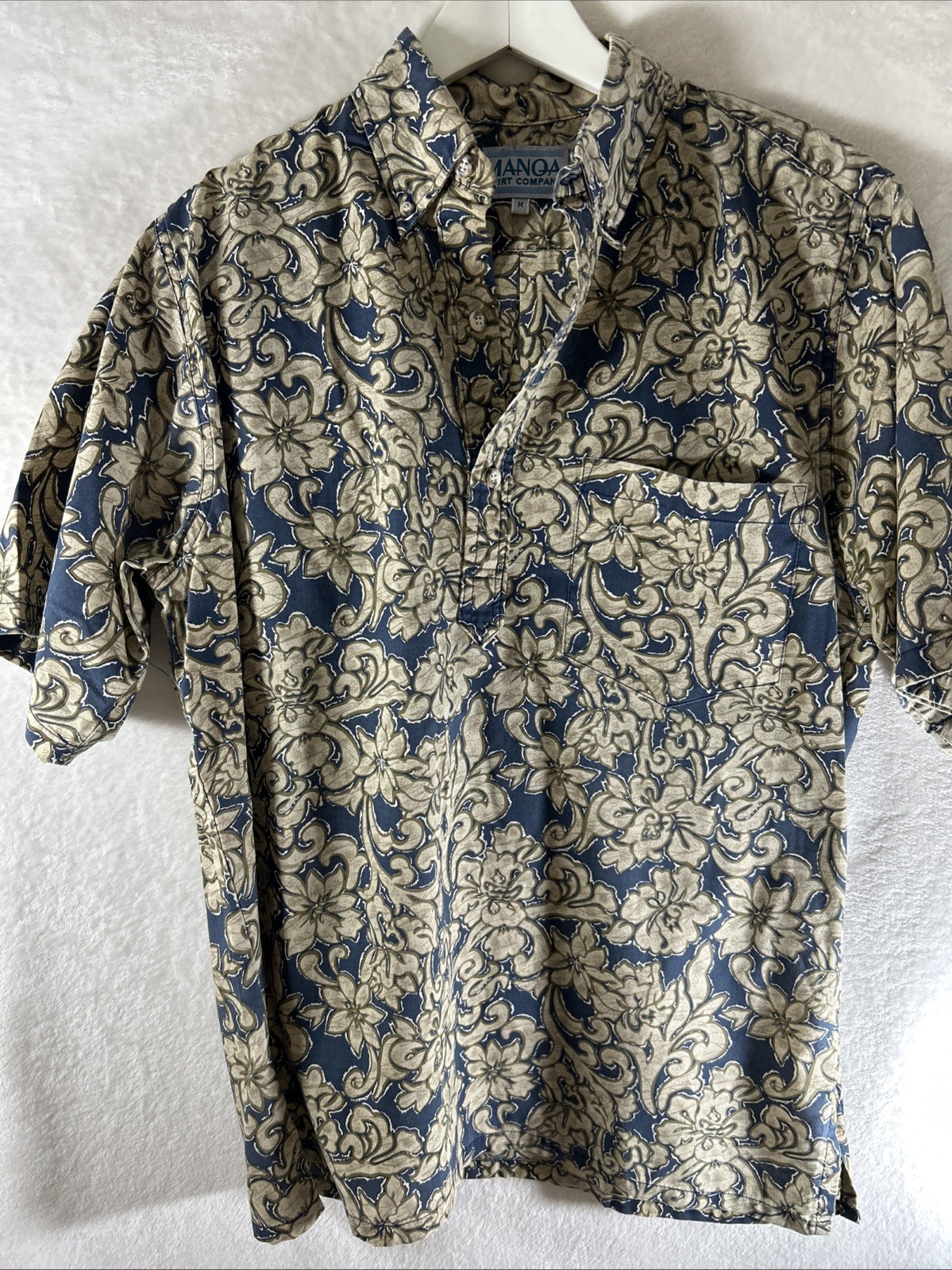 Manoa Shirt Company Hawaiian Aloha Shirt Med VTG Floral Print Free Shipping