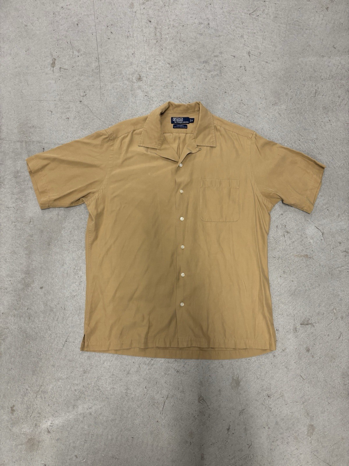 Vintage Polo Ralph Lauren Caldwell Silk-Cotton Blend Button Up Shirt