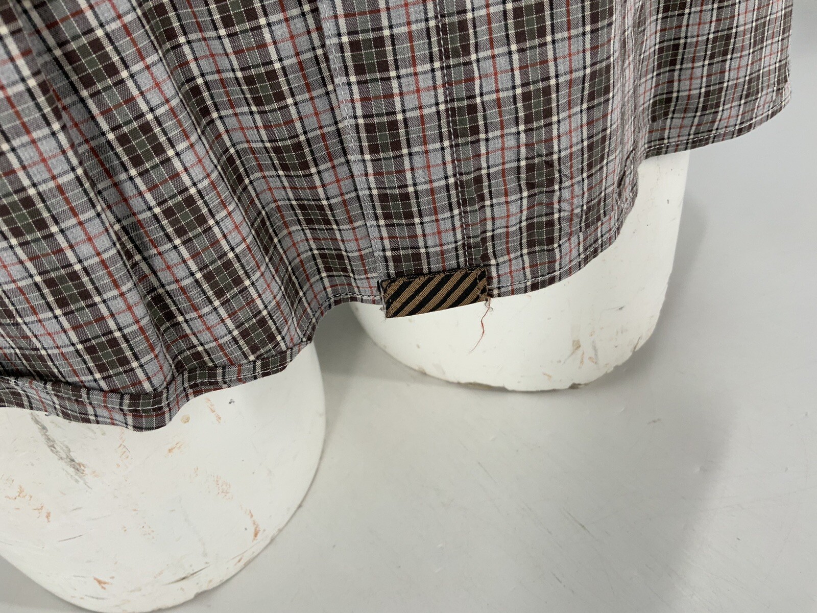 Billy Reid Standard Cut Button-Up Shirt XXL Brown Plaid Cotton Italy YGI C3-270