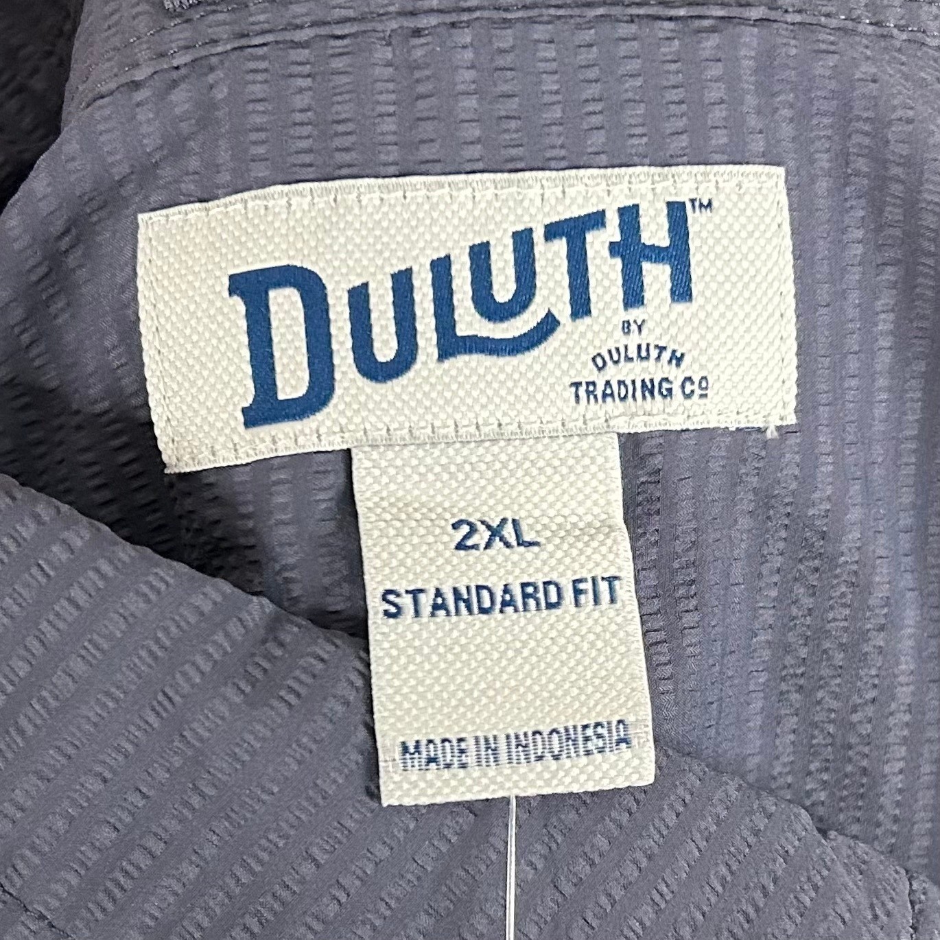 New Duluth Trading Co 2XL Standard Fit Untouchable Shirt Gray Textured Mens