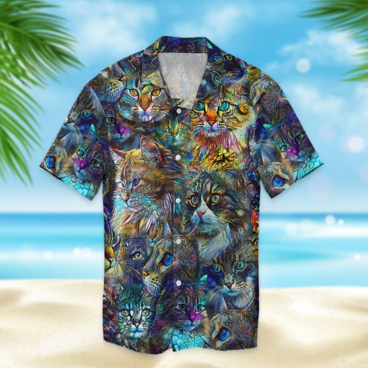 3D All Over Printed Cat On Hawaiian Shirts Many Cats Hawaiian Shirts Hawaiian Sh