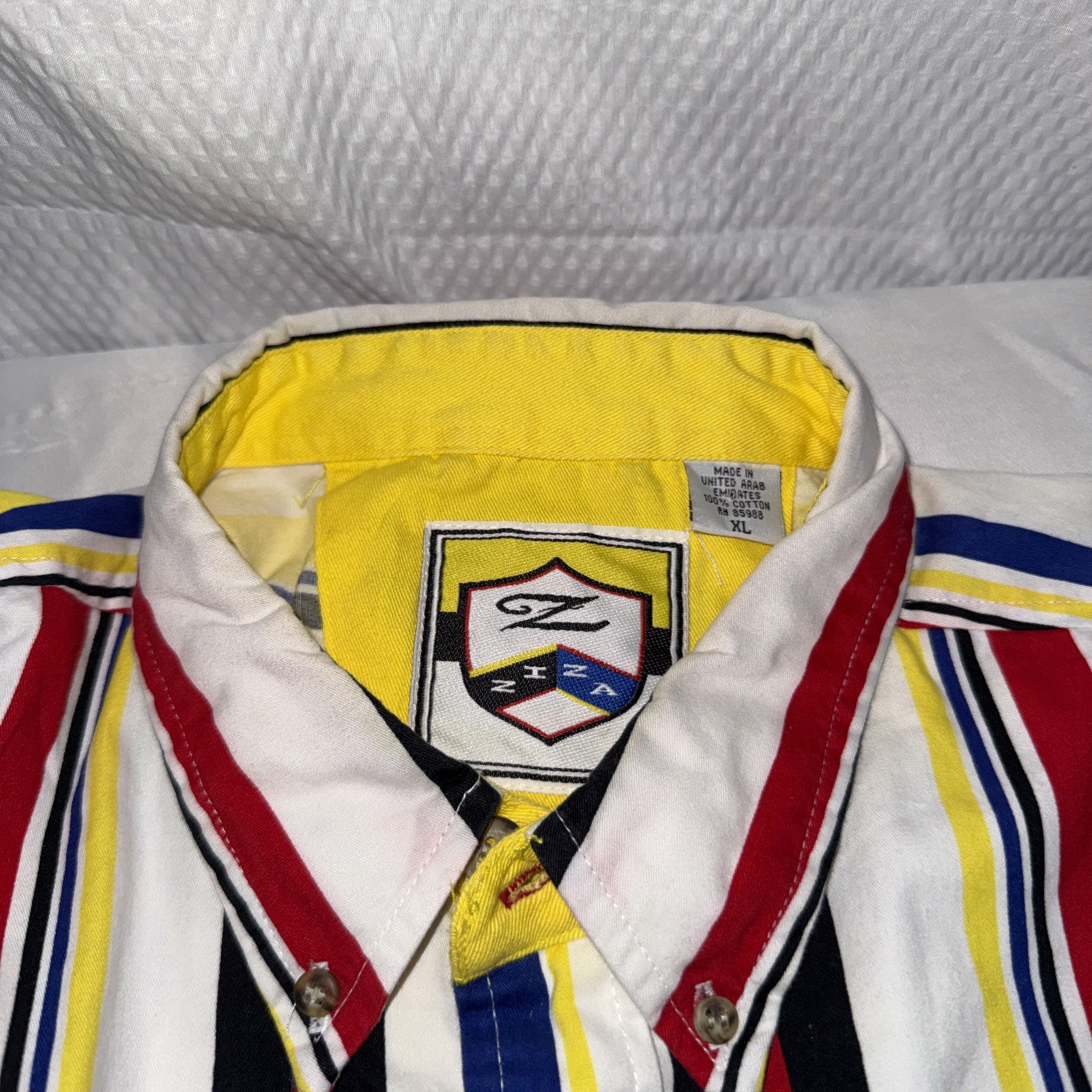 VTG 1990s Ziza Striped Button Down Shirt XL long Sleeve Cotton Multi Color 90s
