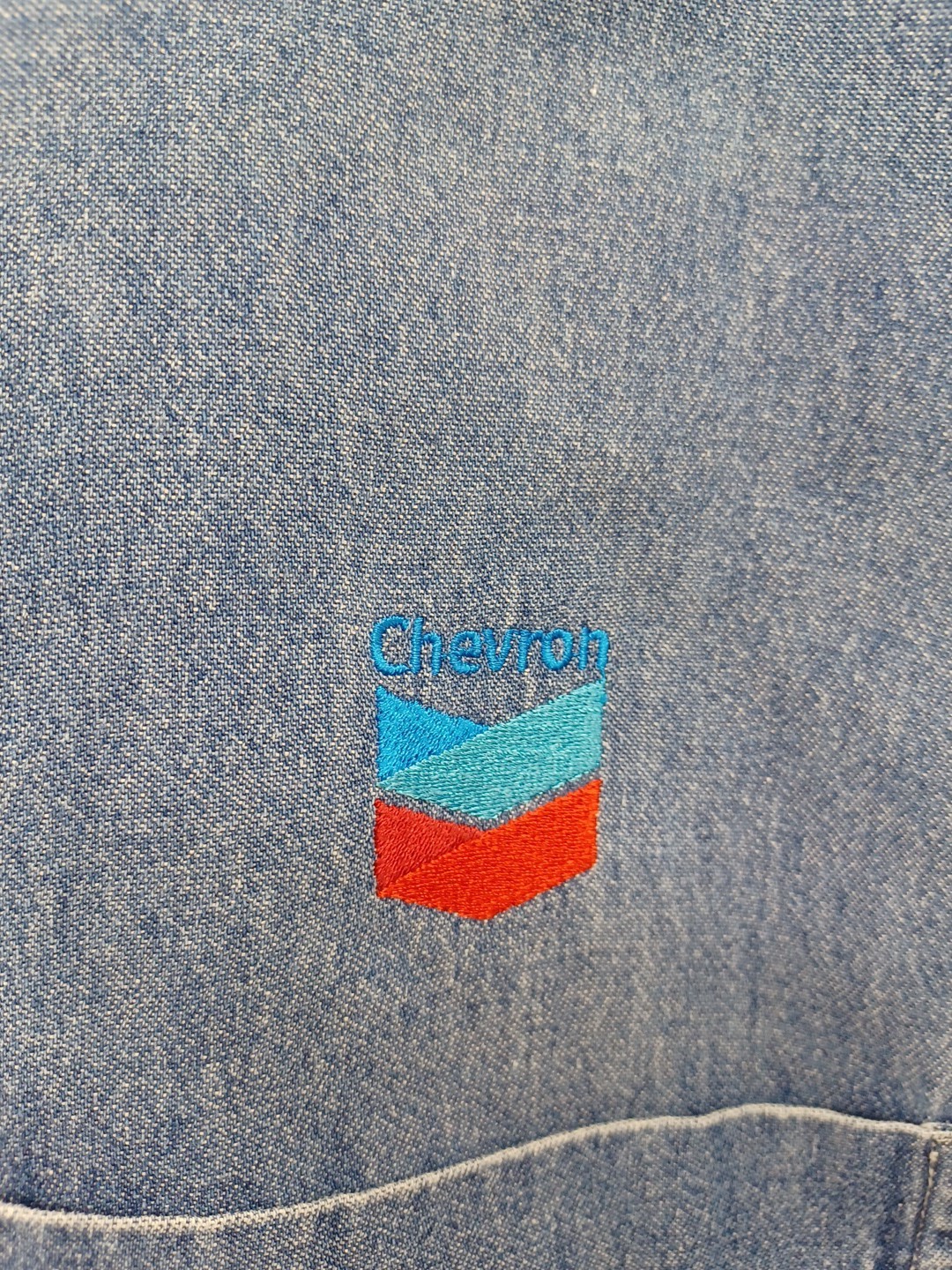 Chevron Mid Continent Business Unit Denim Shirt Button Short Sleeve 2XL