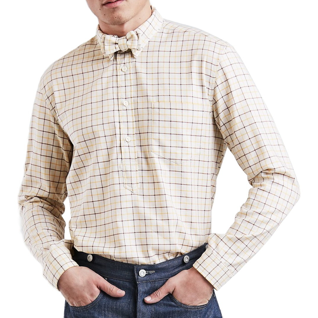 Levis Men’s Plaid Bow Tie Button Down Popover Sport Shirt (Large, Canyon) $285