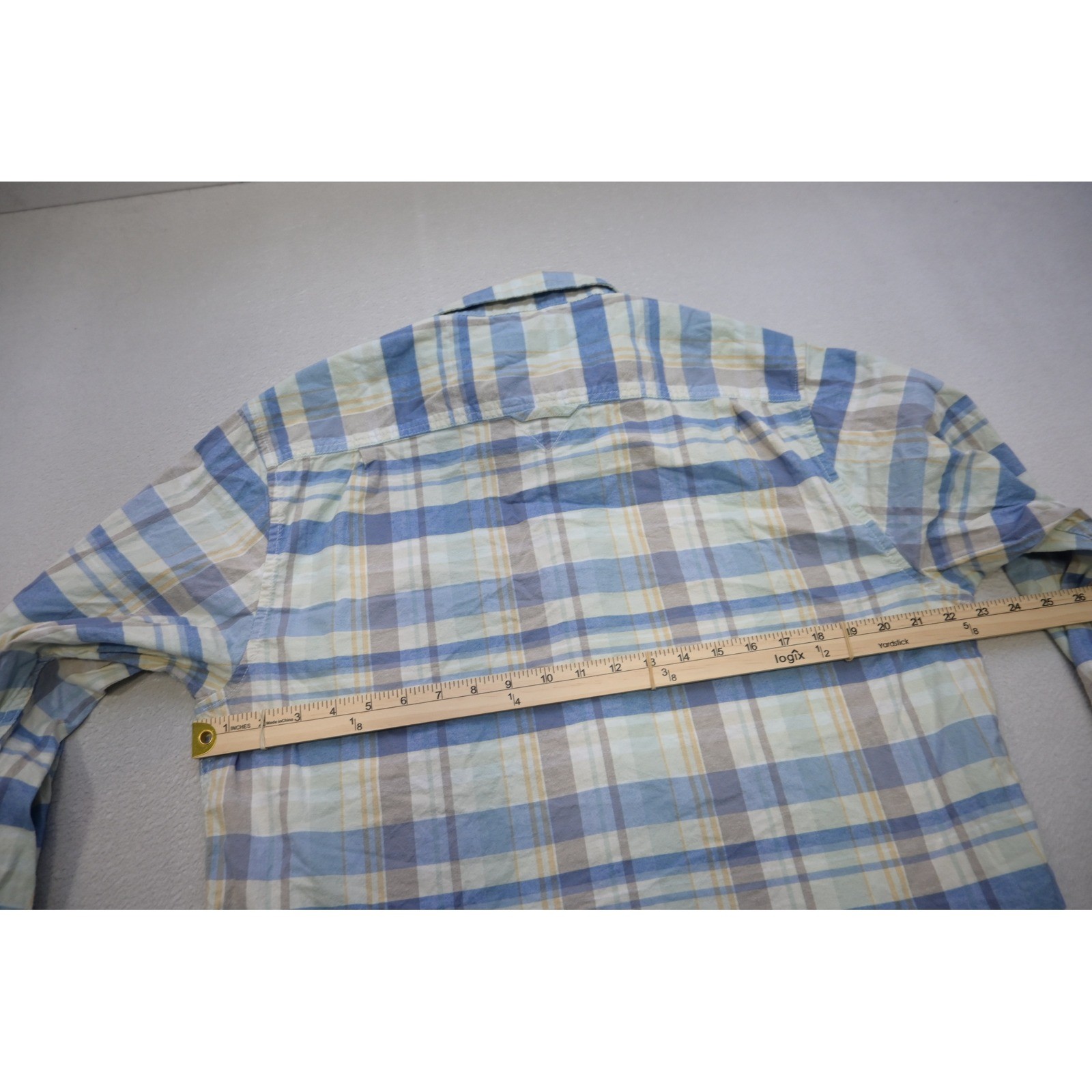 Tommy Bahama Button Down Dress Shirt Mens Large Blue Plaid Long Sleeve EUC