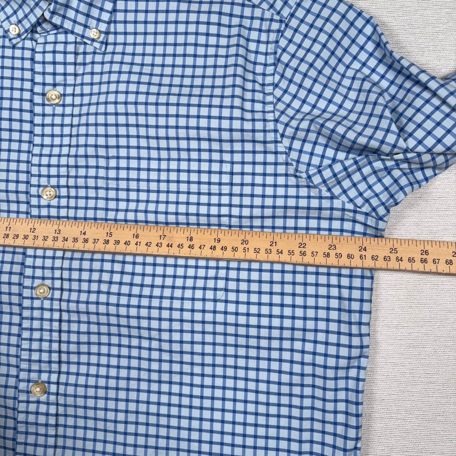 Orvis Comfort Zone Long-Sleeve Classic Fit Shirt Mens Size L Blue Performance