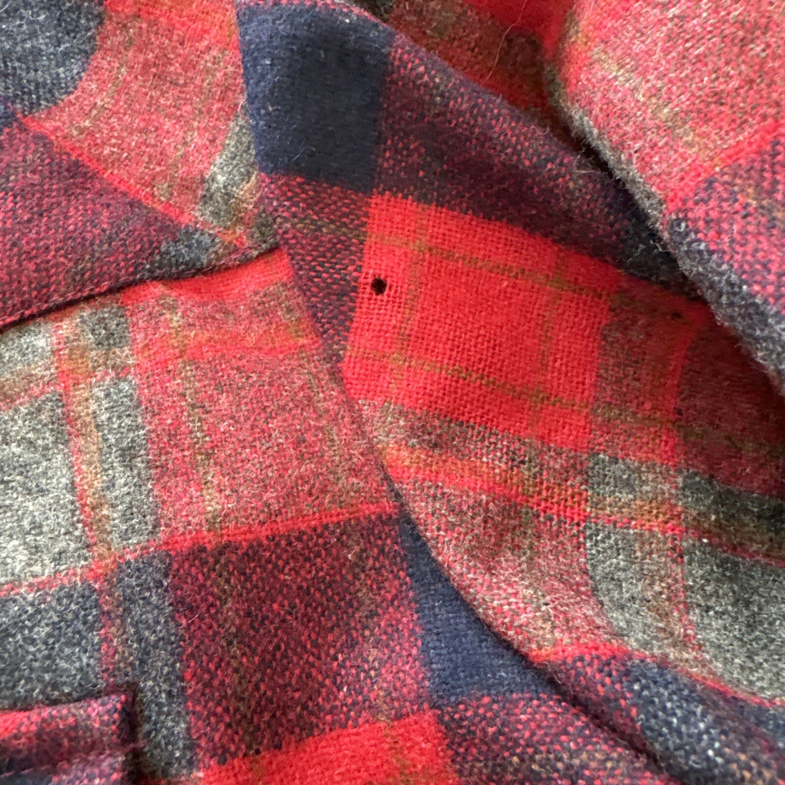 VTG 70s K Mart Mens L Western Shirt Dagger Collar Pearl Snaps Wool Flannel