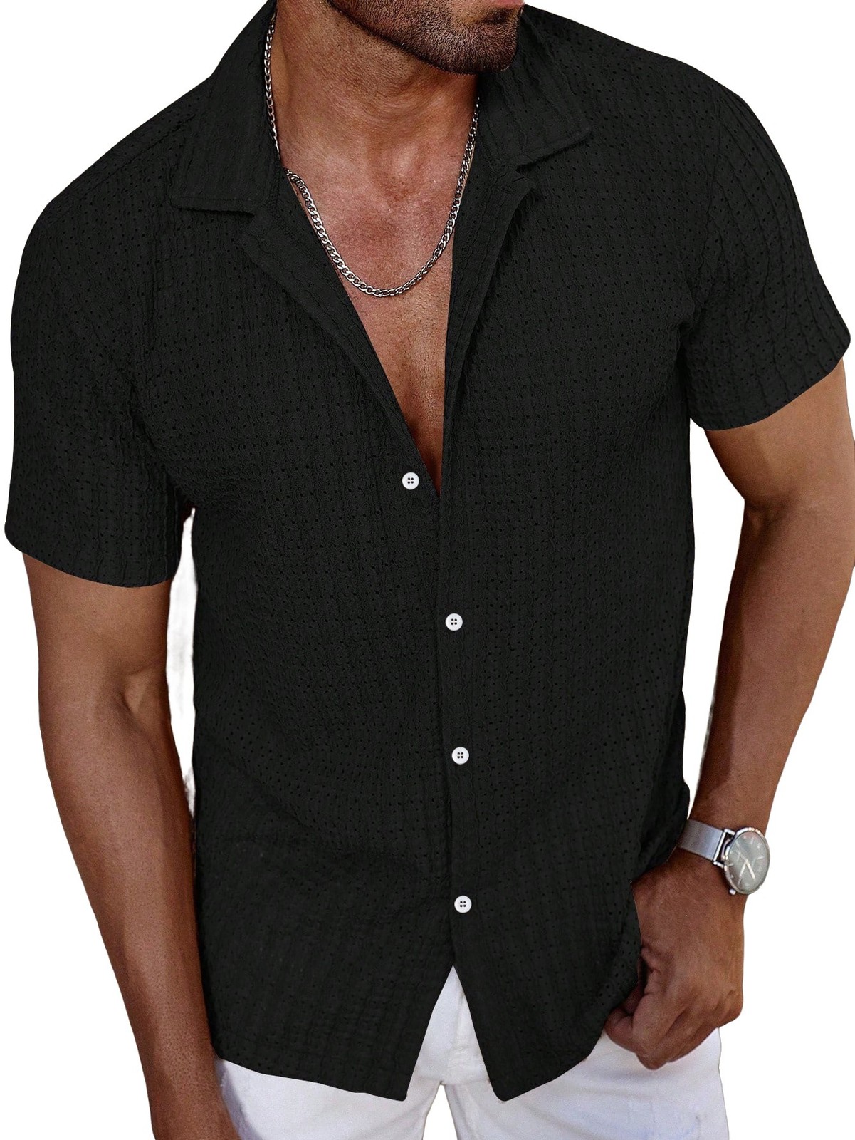 Men’s New Summer Button Lapel Casual Shirt