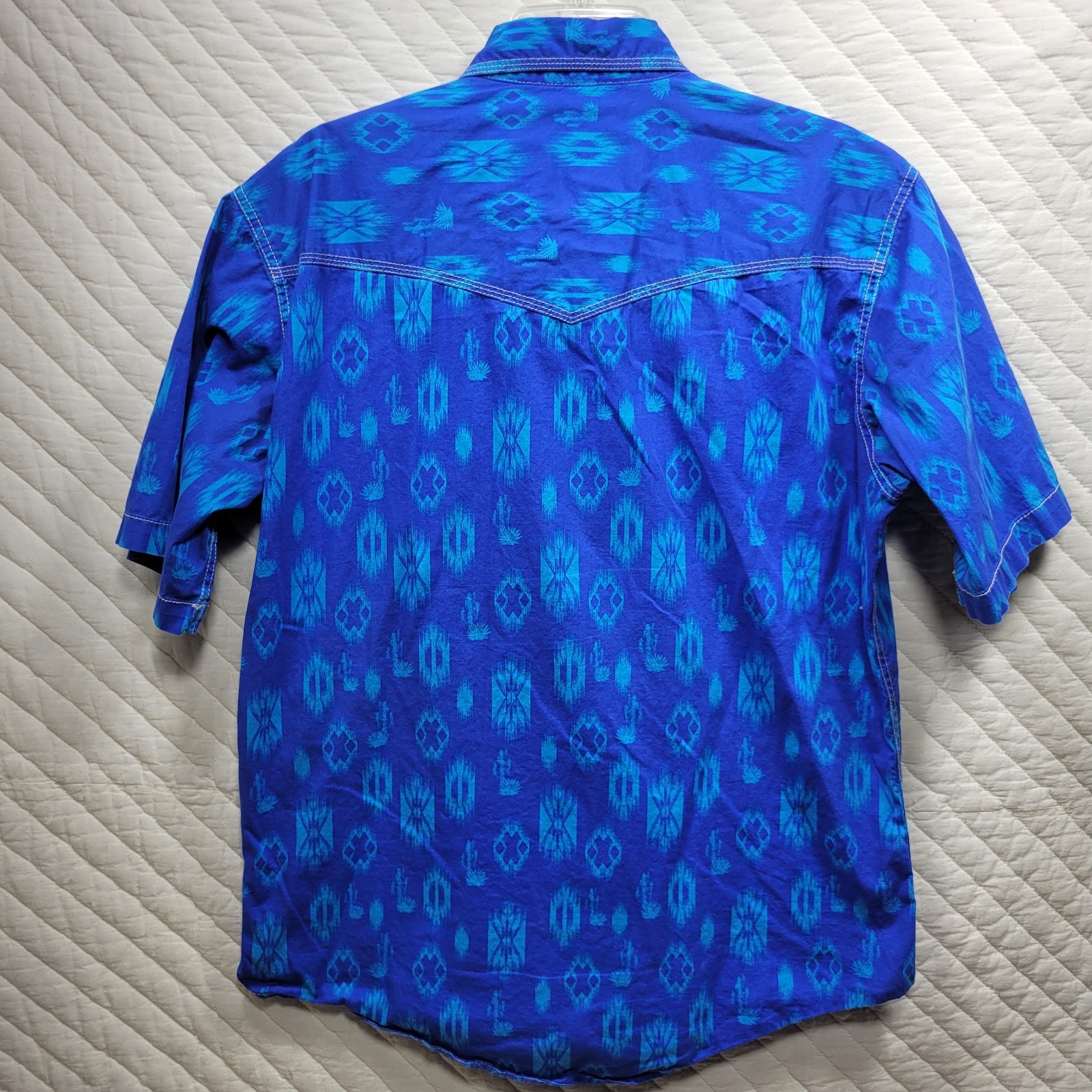 Wrangler 20X Competition Advanced Comfort Shirt Mens Size L Blue Aztec Pearl