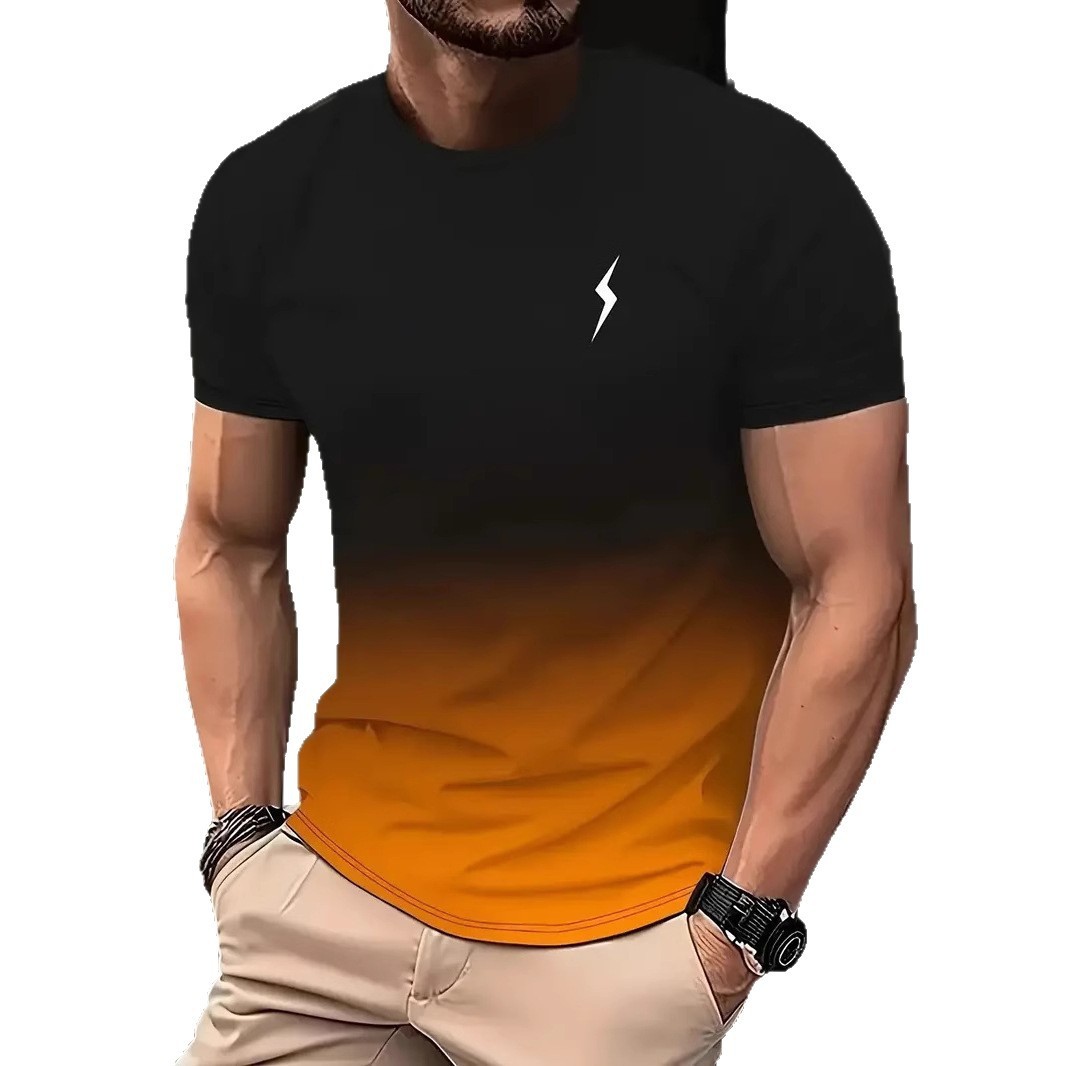 Gradient fashion print short-sleeve T-shirt