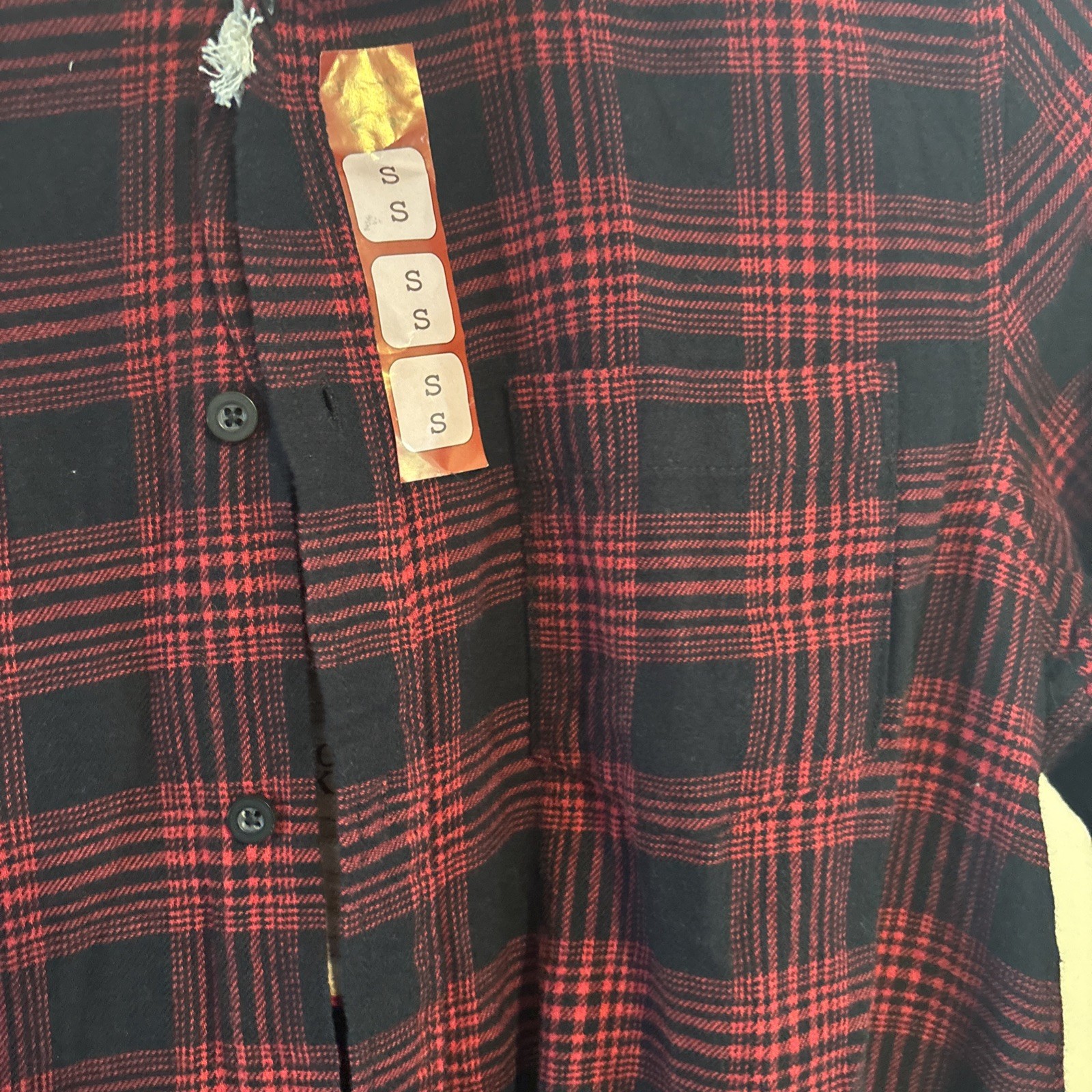 Redwood Creek Flannel Plaid Shirt Red Black Mens Small New With Tag