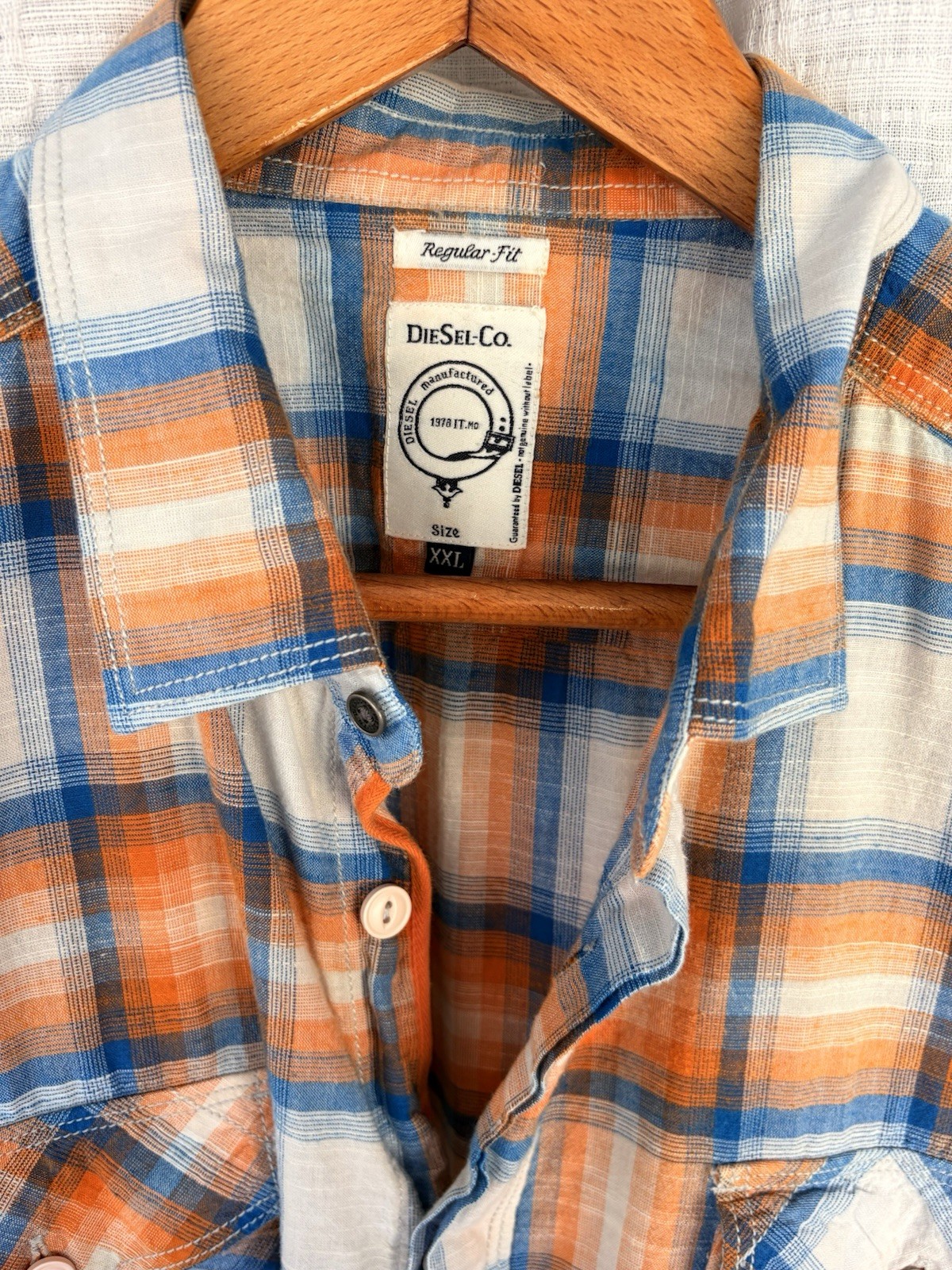 Vintage Diesel Industry Men’s Button Up Short Sleeve Shirt. Size XXL. Excellent.