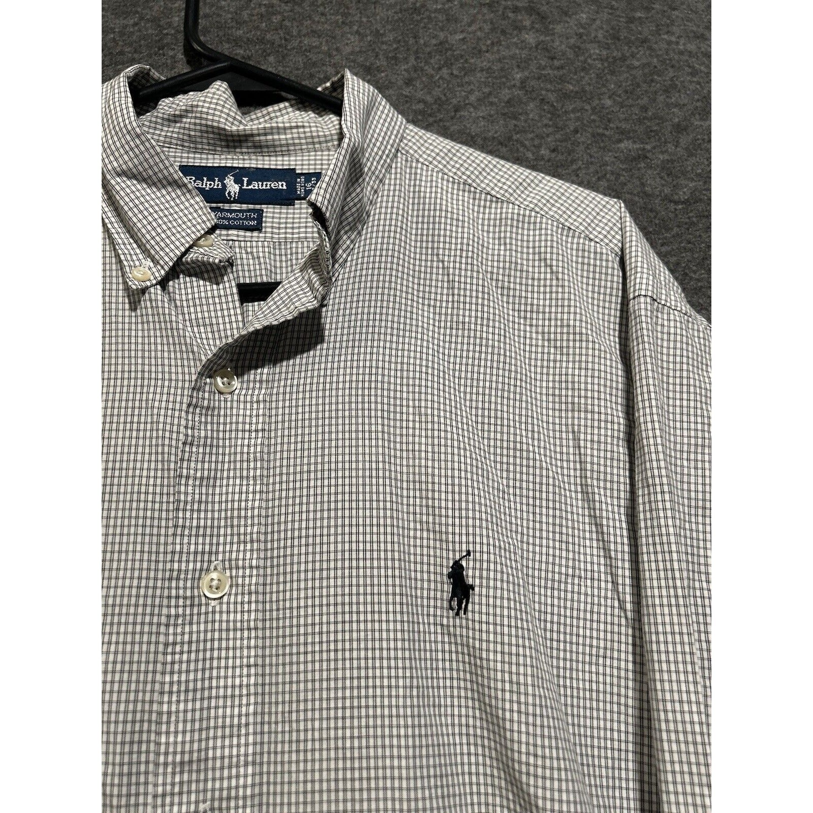 Polo Ralph Lauren Yarmouth Mens Dress Shirt Plaid Button Down Long Sleeve