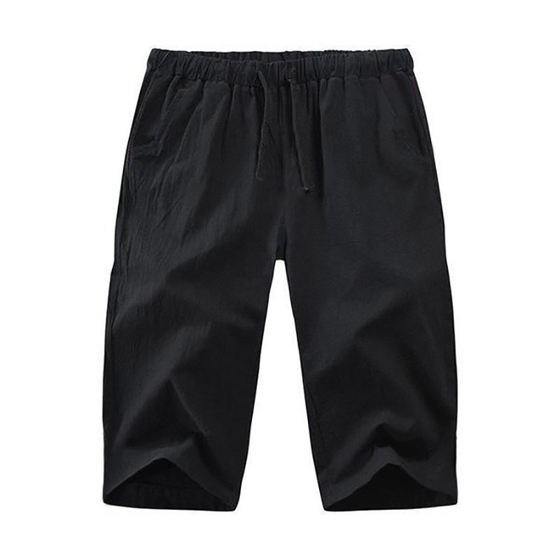 Summer Thin Loose Linen 7/8 Straight Pants For Men