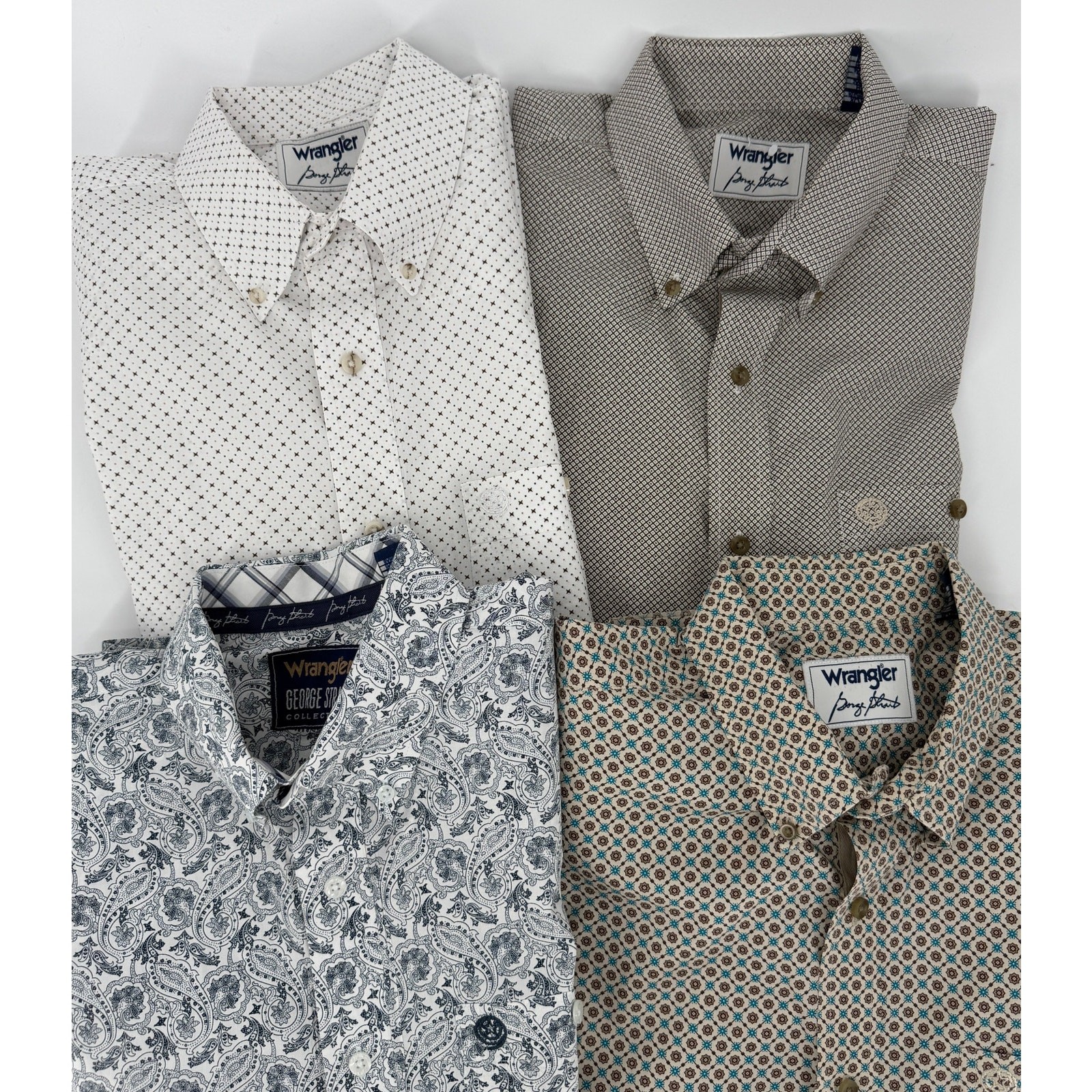 George Strait Wrangler Button Down Long Sleeve Bundle of 4 Size XL NWOT