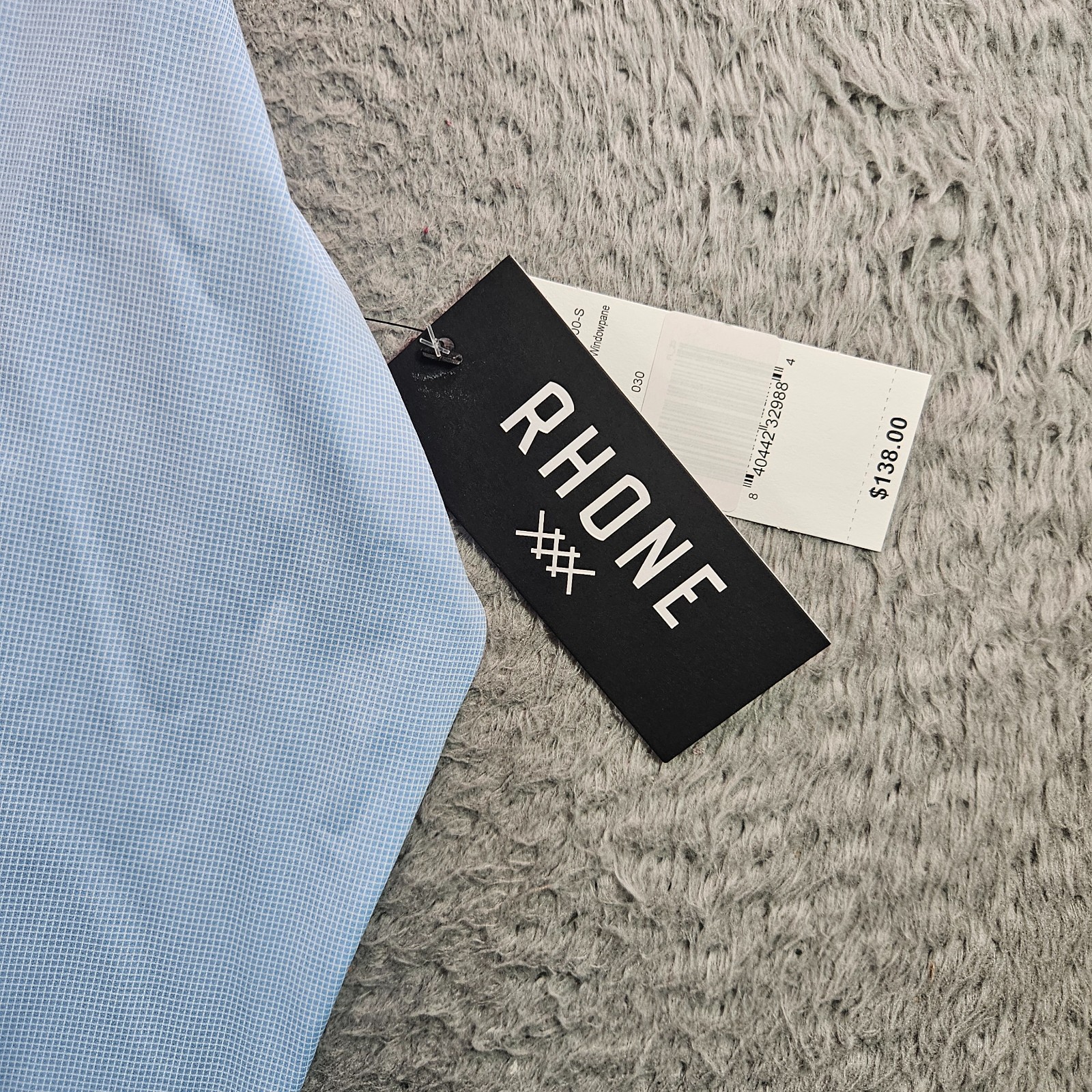 $138 NEW Rhone Commuter Dress Shirt Men Small Slim Fit Stretch Blue Plaid