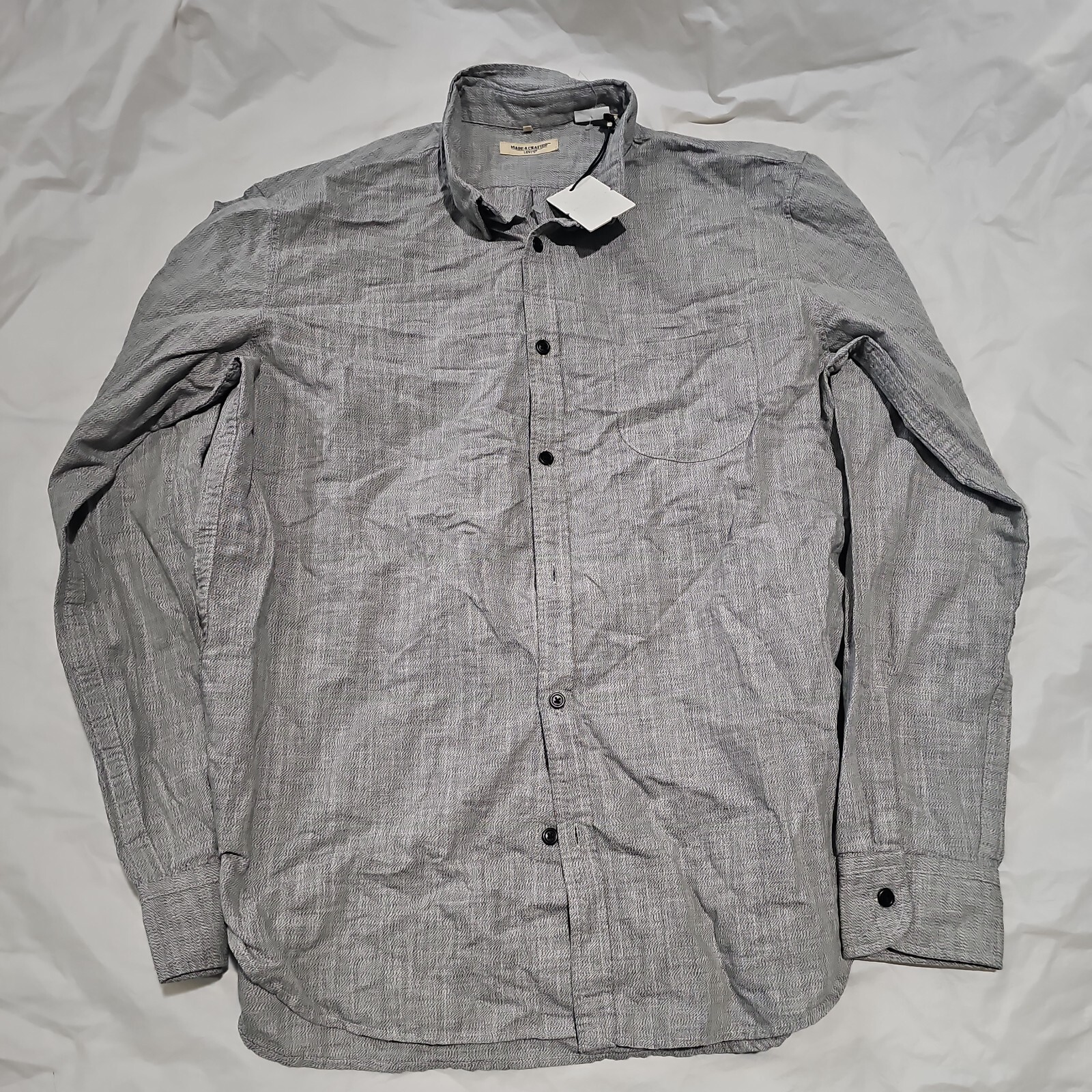 NEW LEVIS MADE AND CRAFTED GRAY POCKET BUTTON DRESS SHIRT 3 LARGE