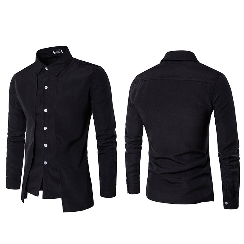 Men Luxury Formal Shirt Long Sleeve Slim Business Casual Dress Suit Shirts Tops
