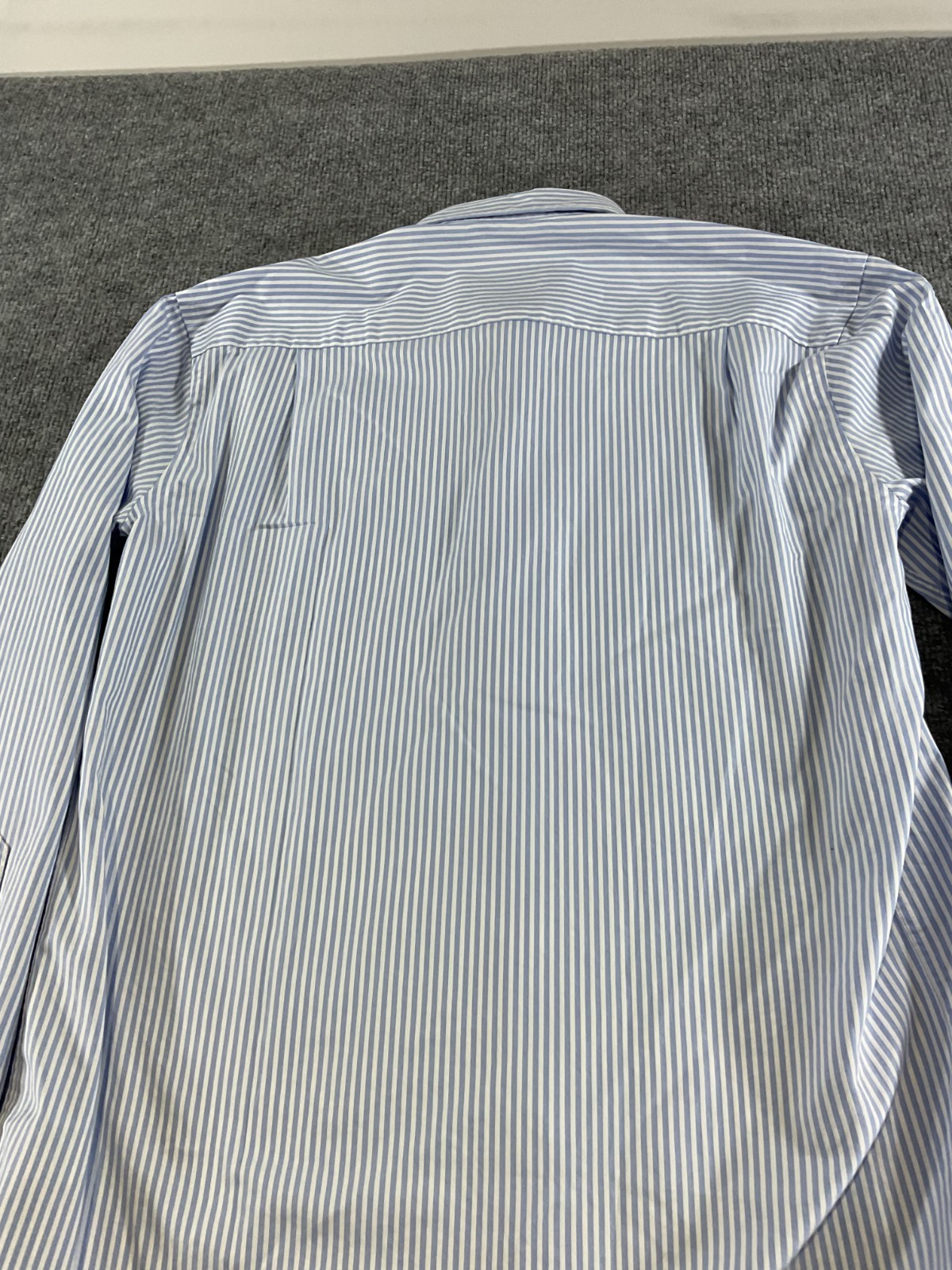 Peter Millar Crown Crafted Men’s Large Blue Stripe Dress Shirt % Cotton Button U