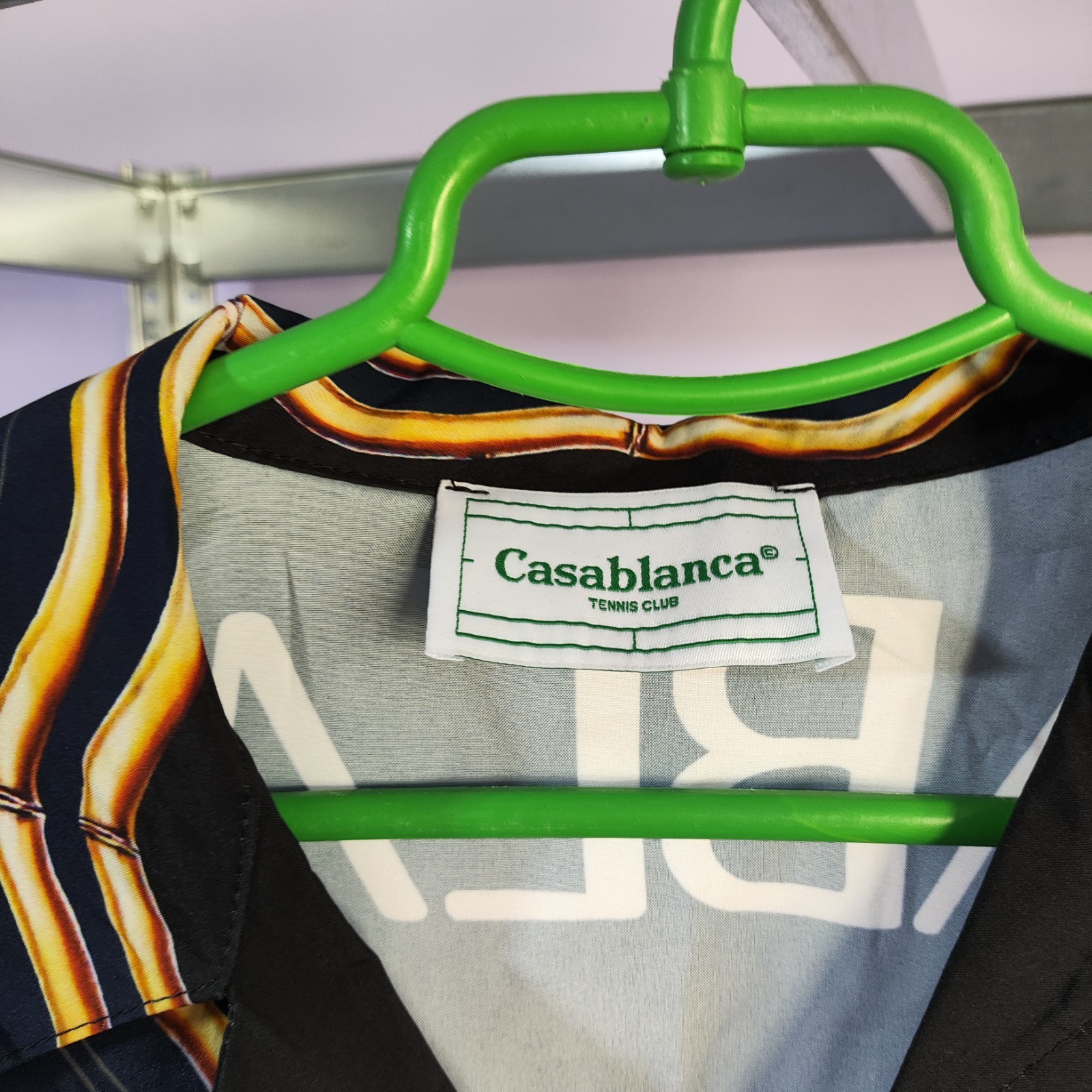 🥃 Casablanca Cocktail Print Silk Resort Shirt Black – Size M