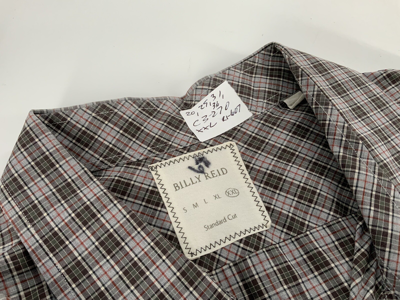 Billy Reid Standard Cut Button-Up Shirt XXL Brown Plaid Cotton Italy YGI C3-270