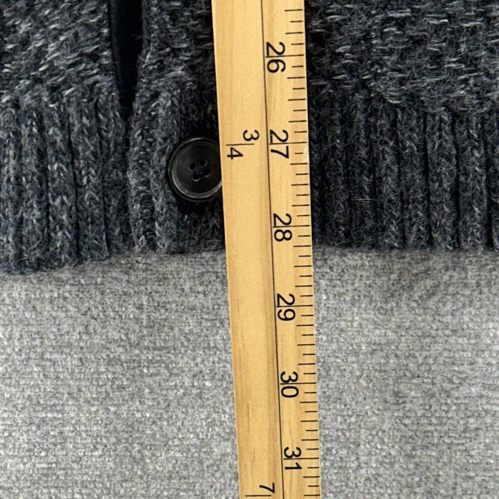 Billy Reid Cadigan Men Size Medium Gray Heavyweight Knit Winter Button Alpaca