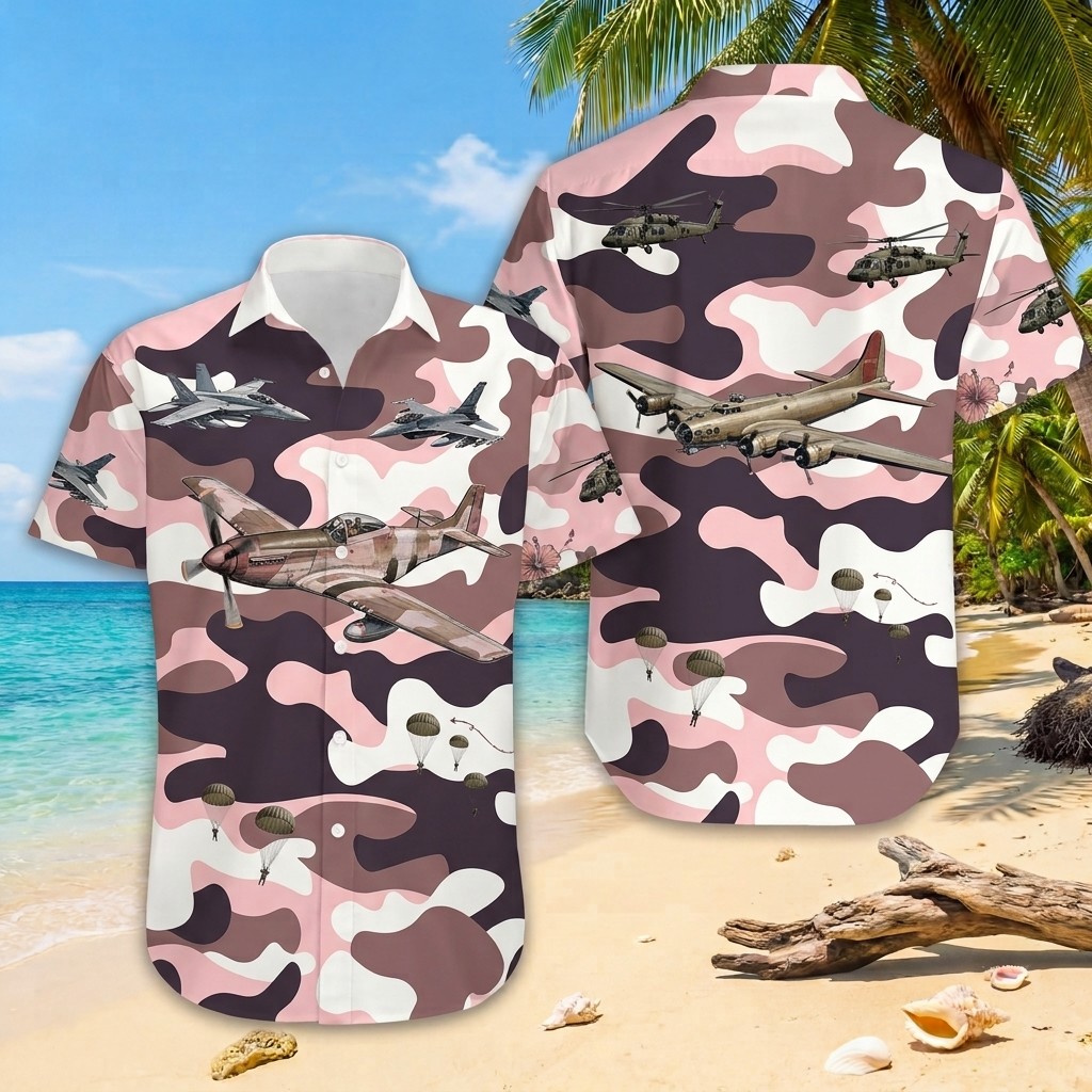 Hawaiian Shirt Military Camouflage Gift For Friends V68