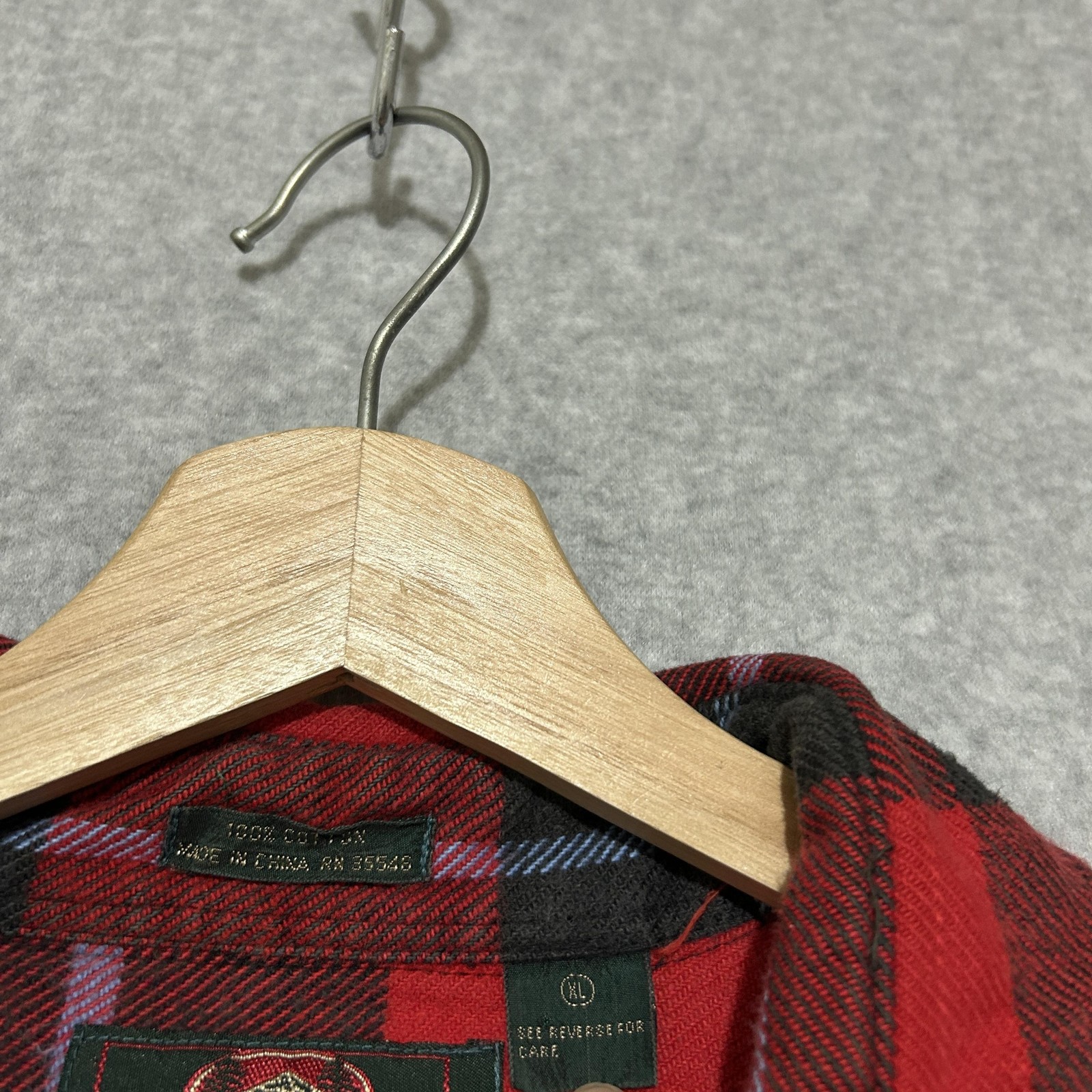Vintage Greatland Sportswear Shirt XL Red Plaid Flannel Long Sleeve Button Down