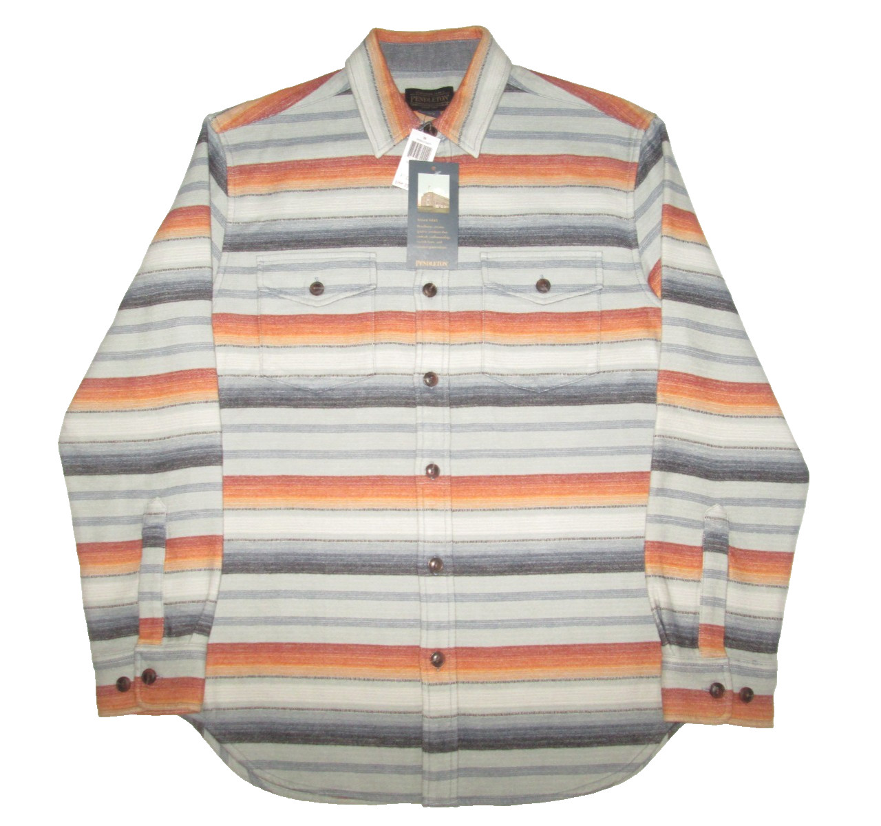 Pendleton Serape Striped Soft Flannel Beach Shirt Men’s S NWT