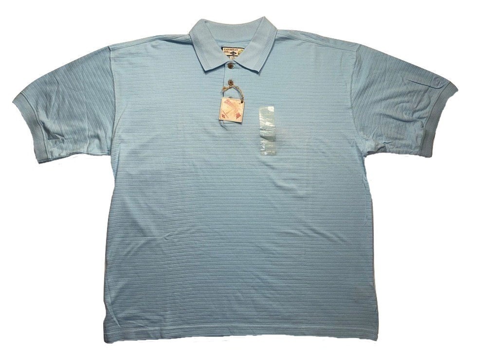 Caribbean Joe Polo Baby Blue Size XL 60% Cotton 40% Rayon Made in India (K-35)
