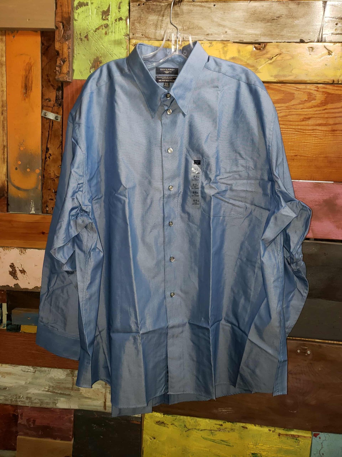 Dockers Blue Button Down Shirt Brand New With Tags 34/35 18/18 1/2 XXL
