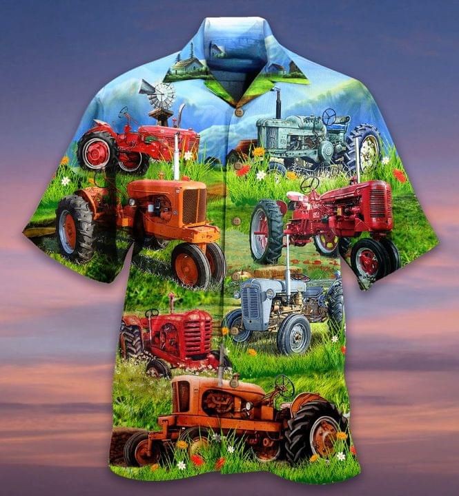 Tractor Farm Print Hawaiian Shirt