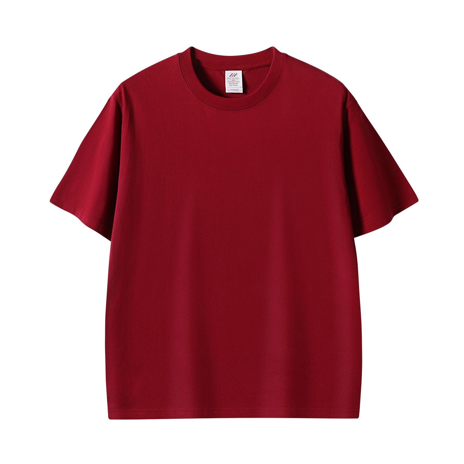 100% Cotton Solid Streetwear Crew Neck Short Sleeve T-Shirt