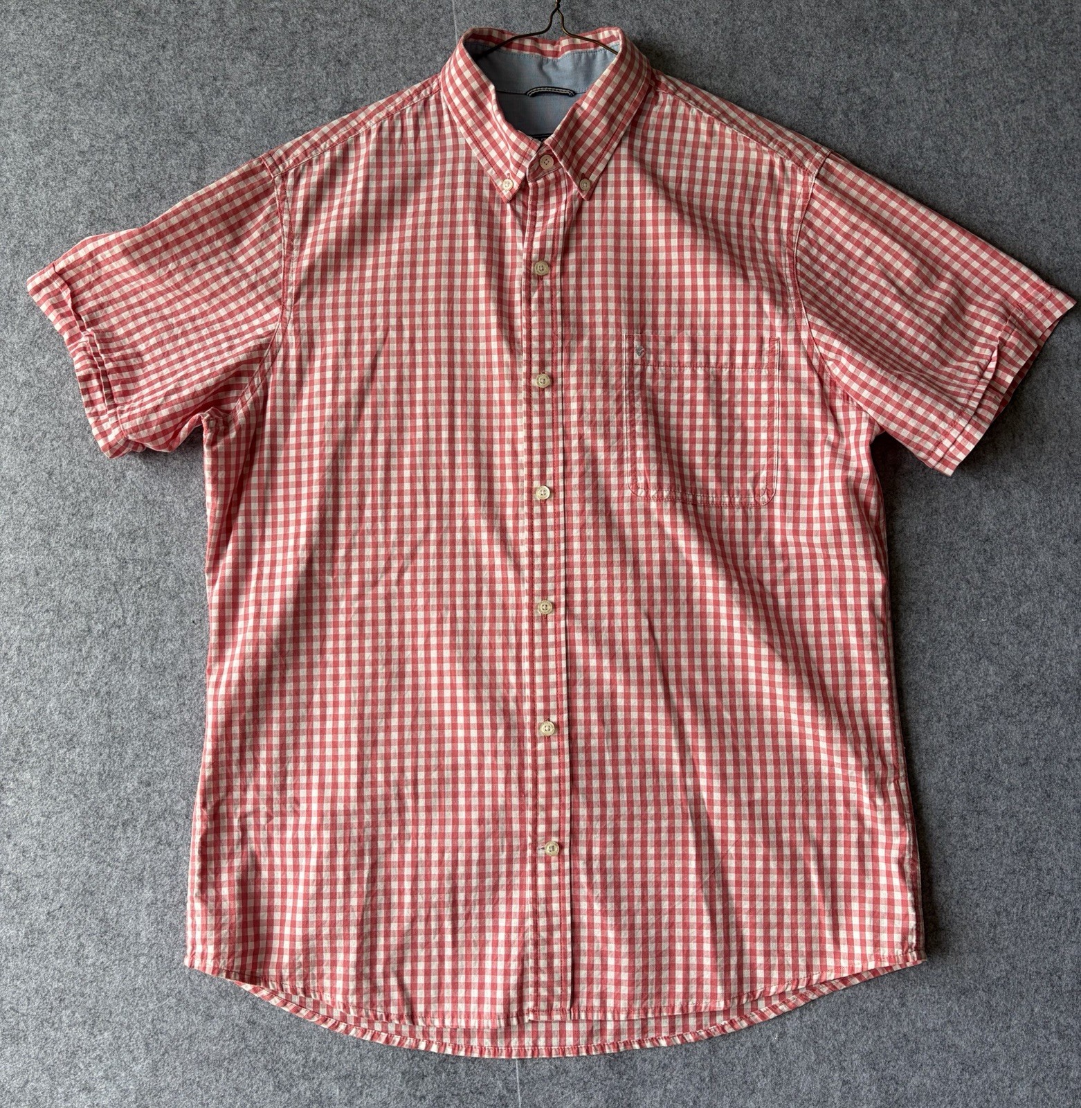Izod Mens Checkered Pink & White Gingham Button Down Shirt Size L NWOT