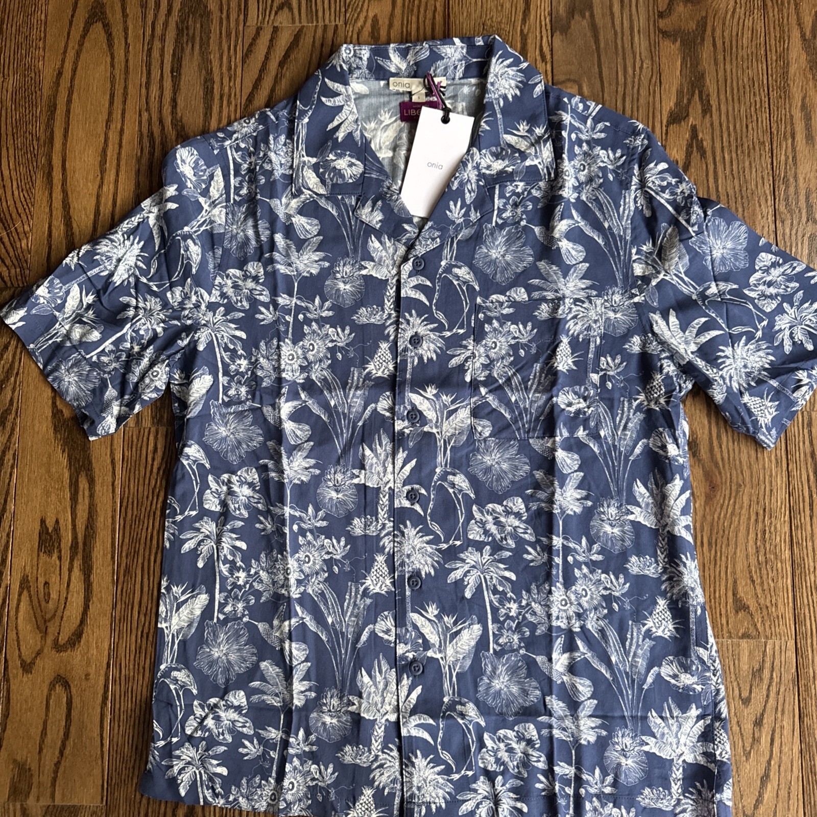 NEW Onia Liberty Fabric Shirt Short Sleeve Vacation Camp Casual Men Size Small